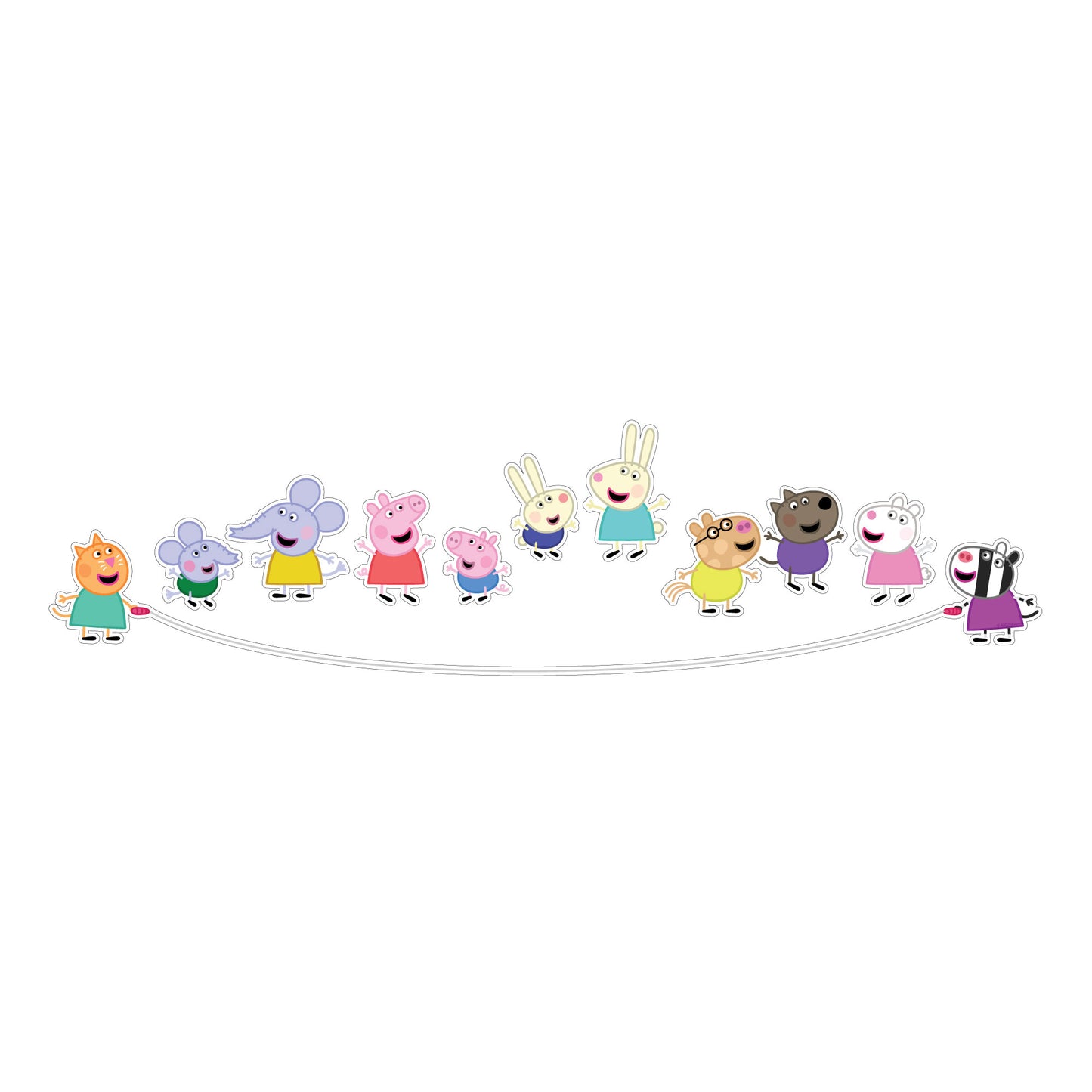 Peppa Pig Wall Sticker - Peppa Pig and Friends Skipping Rope Wall Decal Kids Art