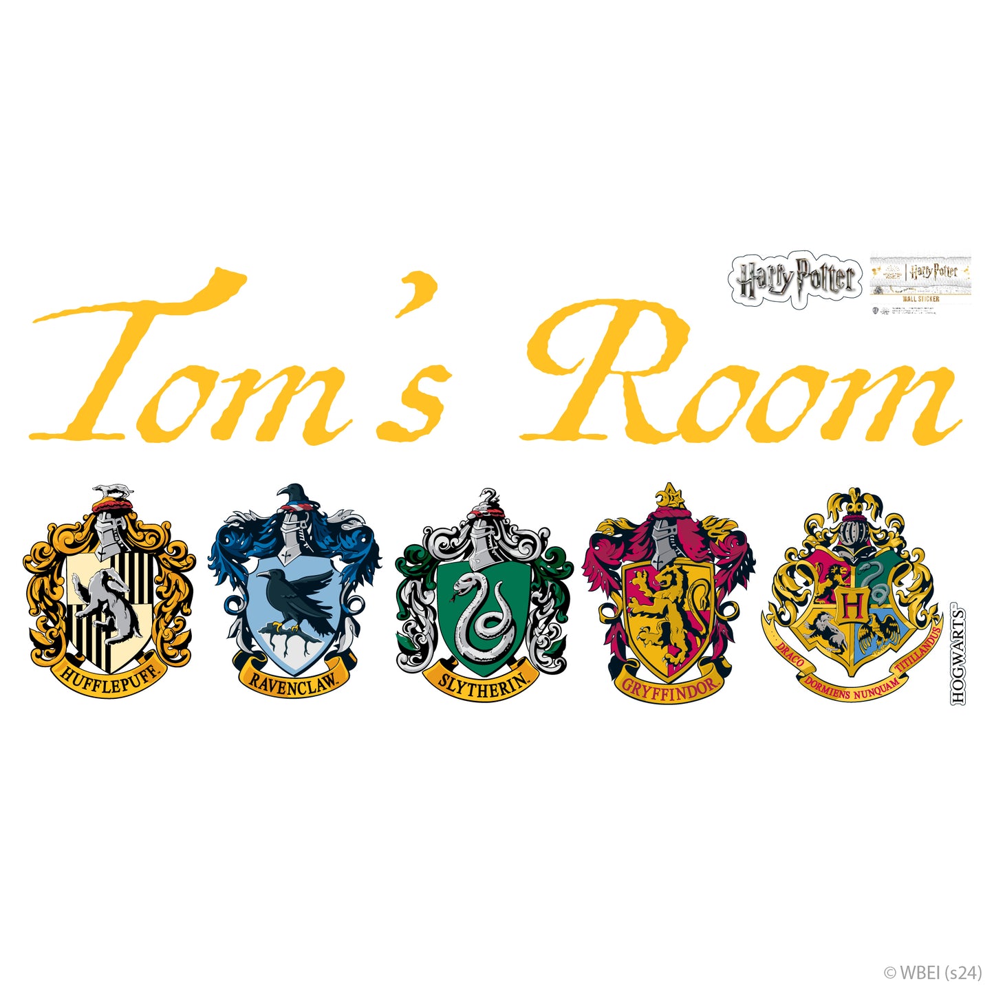 HARRY POTTER Wall Sticker – Personalised Name & House Crests Wall Decal Wizarding World Art