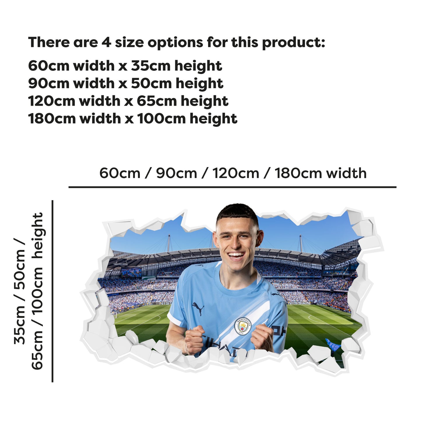 Manchester City Football Club - Phil Foden 25/26 Broken Wall Sticker