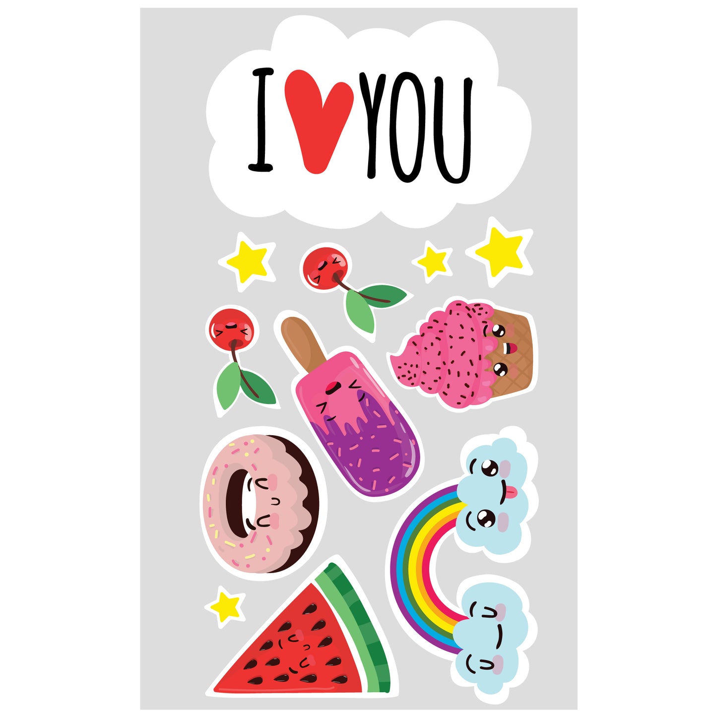 Pink Wall Sticker - I Love You Decal Set Wall Art