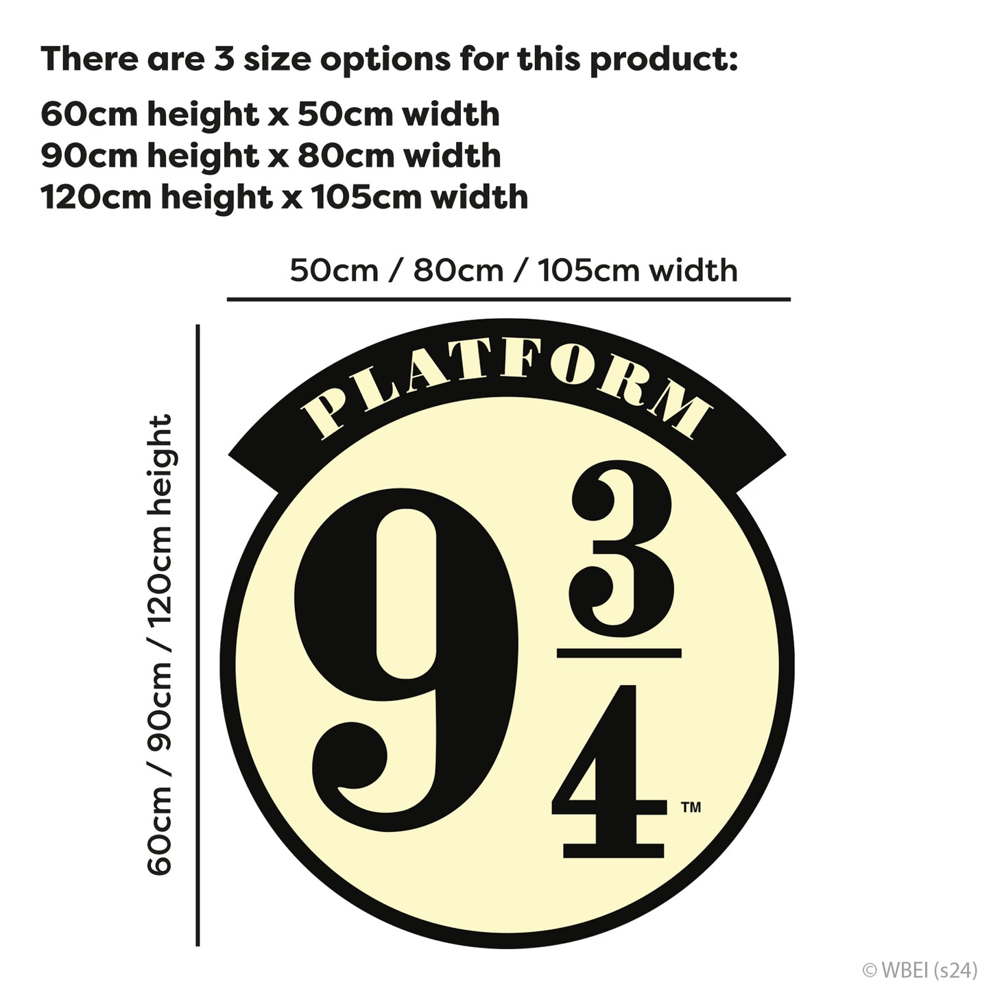 HARRY POTTER Wall Sticker – Platform 9 3/4 Station Sign Wall Decal Wizarding World Art