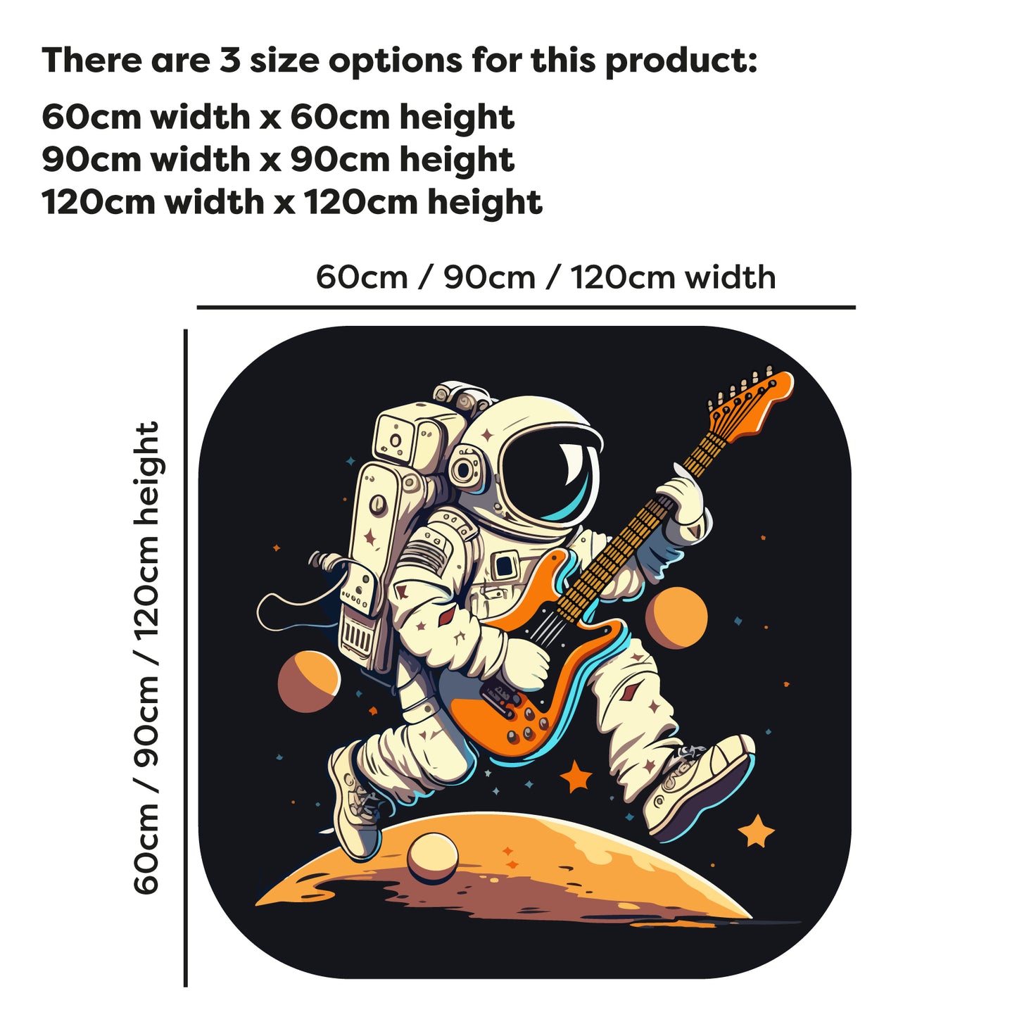 Space Wall Sticker - Playing the Guitar in Space Decal Wall Art