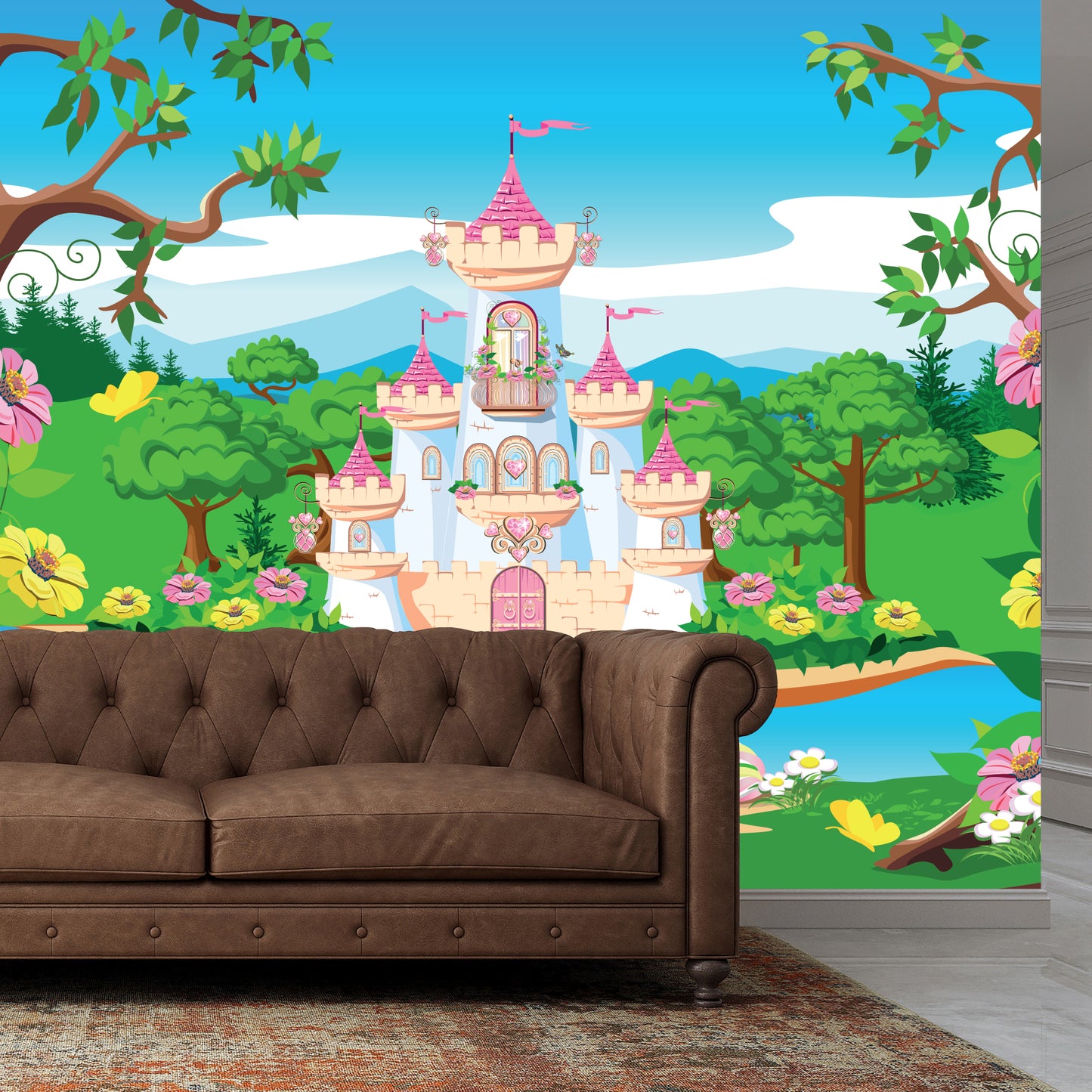 Princess Full Wall Mural - Castle Bridge Wall Art