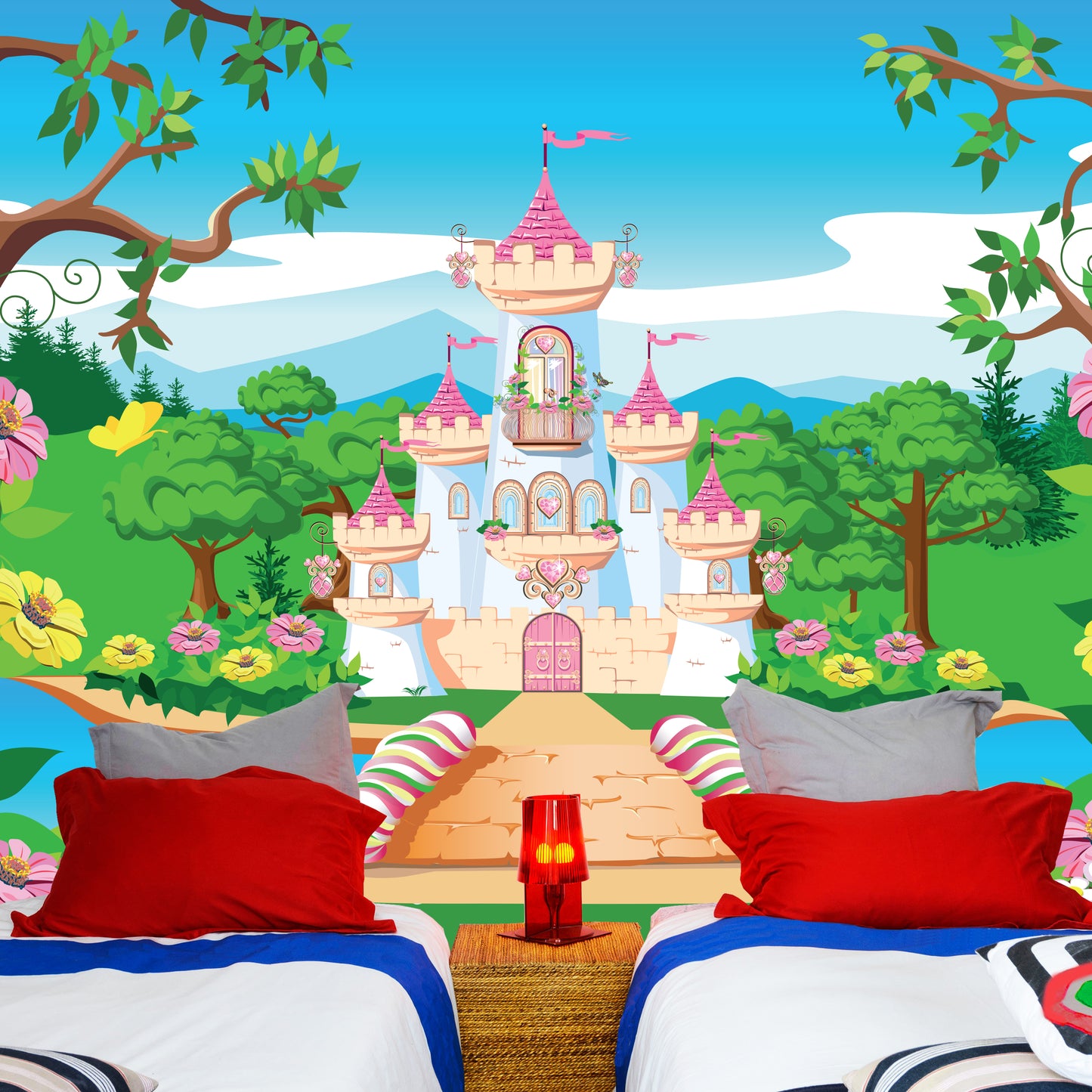 Princess Full Wall Mural - Castle Bridge Wall Art