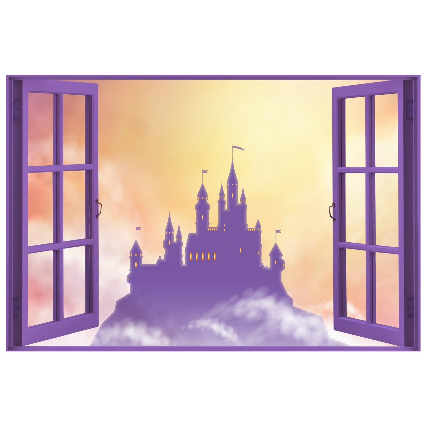 Princess Wall Sticker - Castle Colour Mist Open Window Decal Art