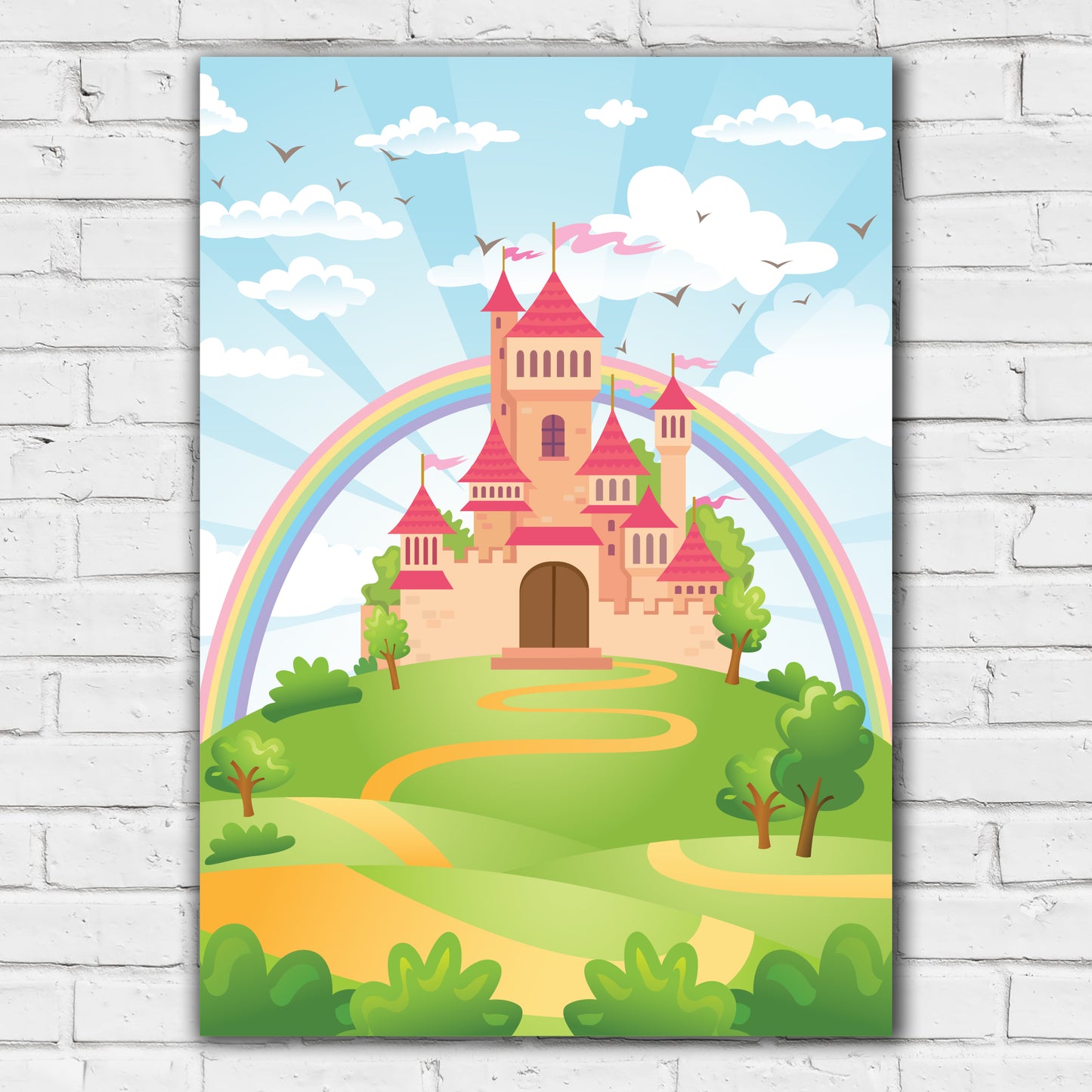 Princess Print - Castle Rainbow Poster Wall Art