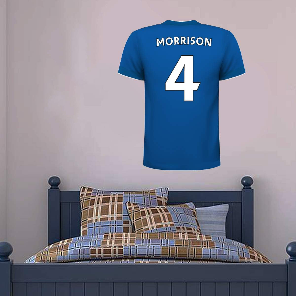 Cardiff City FC - Personalised Football Shirt & Crest Wall Sticker