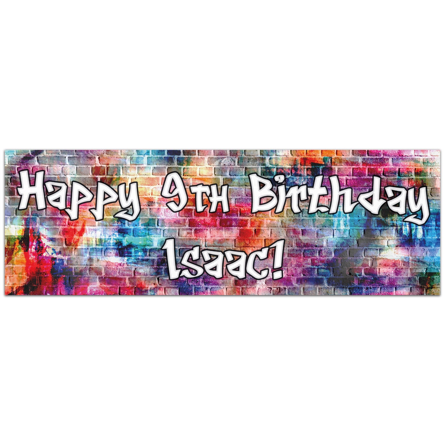 Graffiti Birthday – Rainbow Wall Personalised Banner Wall Sticker