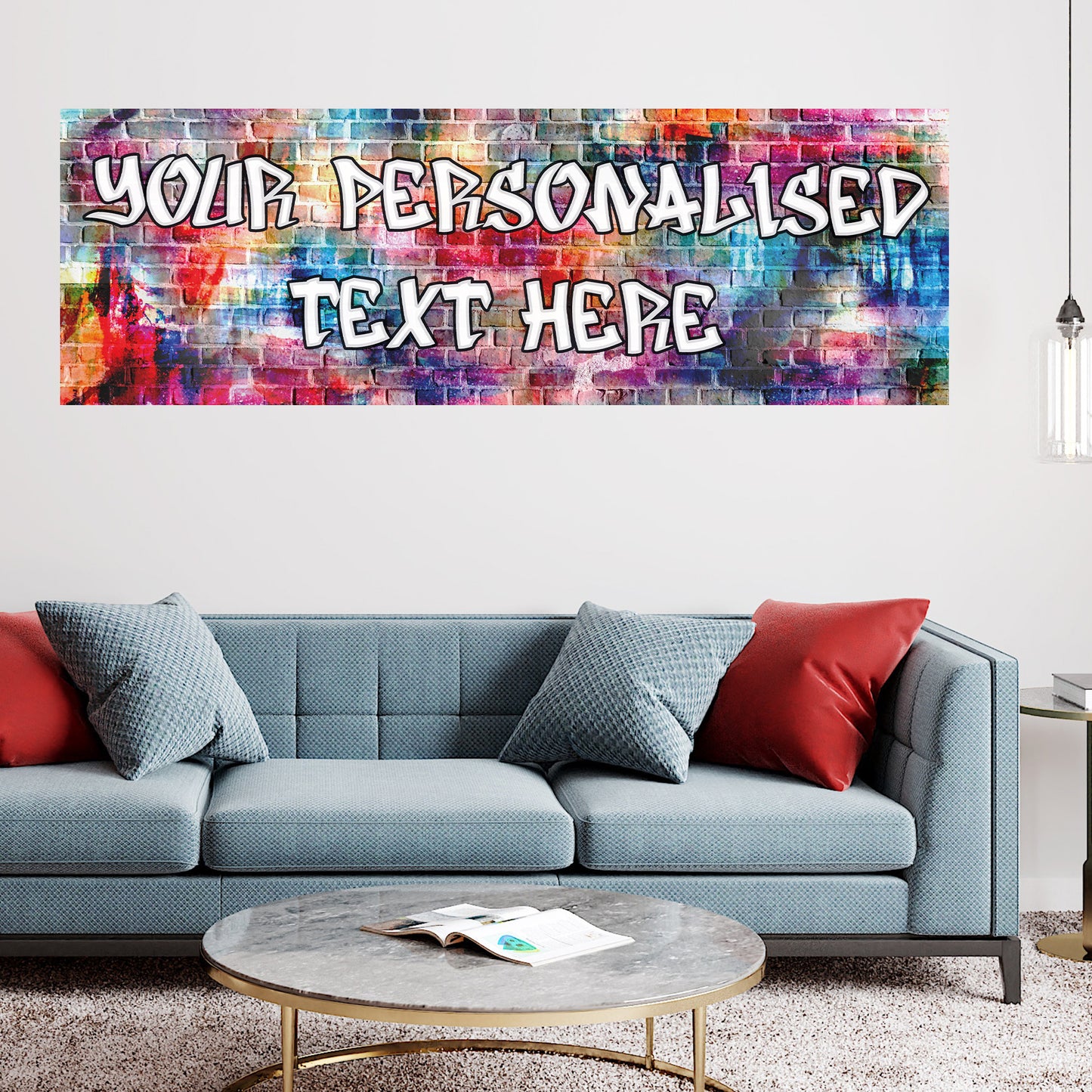 Graffiti Birthday – Rainbow Wall Personalised Banner Wall Sticker