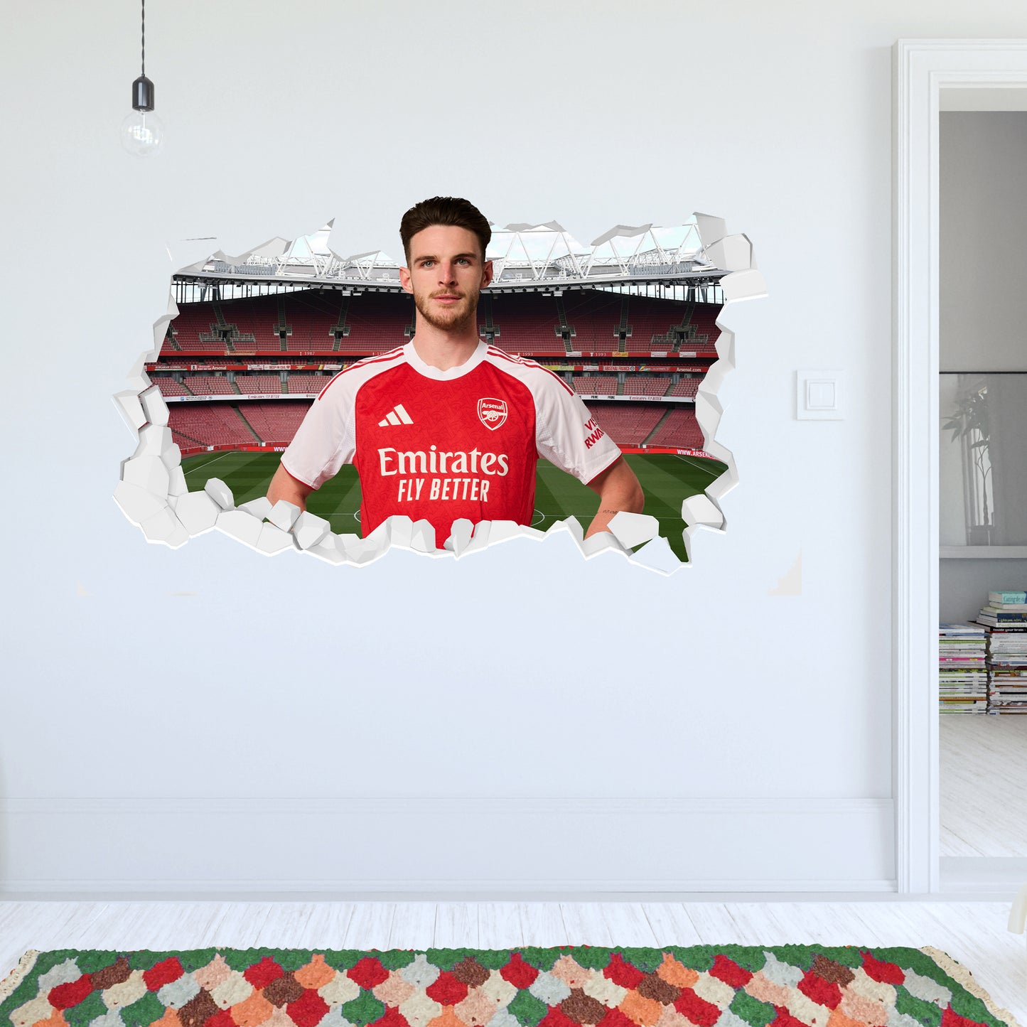 Arsenal FC - Declan Rice 25/26 Broken Wall Sticker