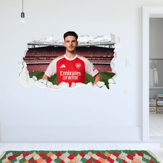 Arsenal FC - Declan Rice 25/26 Broken Wall Sticker