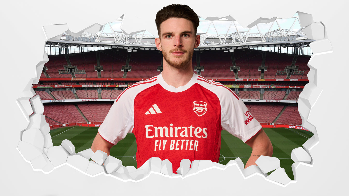 Arsenal FC - Declan Rice 25/26 Broken Wall Sticker