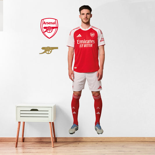 Arsenal FC - Declan Rice 25/26 Player Wall Sticker + Gunners Decal Set