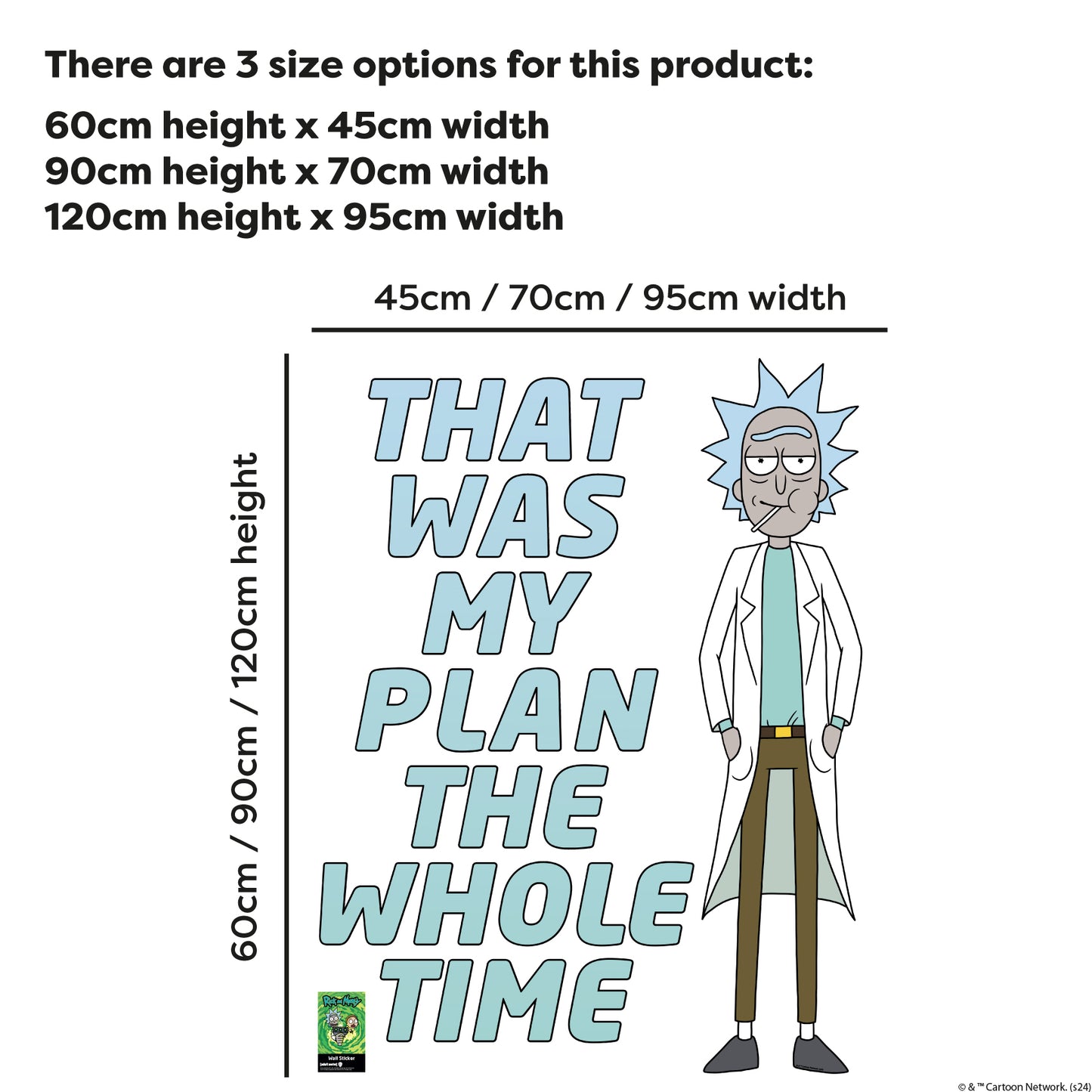 Rick and Morty Wall Sticker – That Was My Plan The Whole Time Wall Decal Art