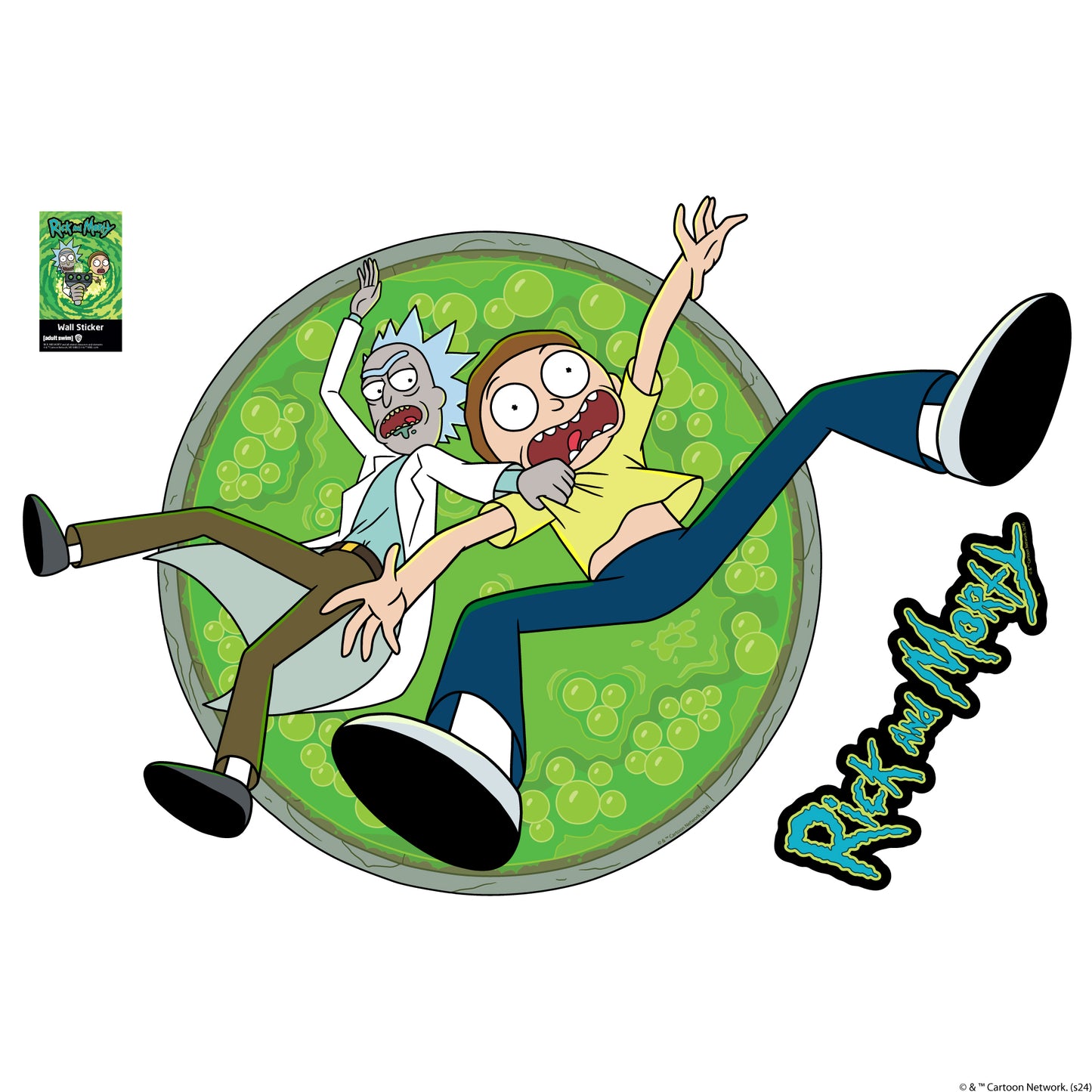 Rick and Morty Wall Sticker – Falling into Acid Vat Wall Decal Art