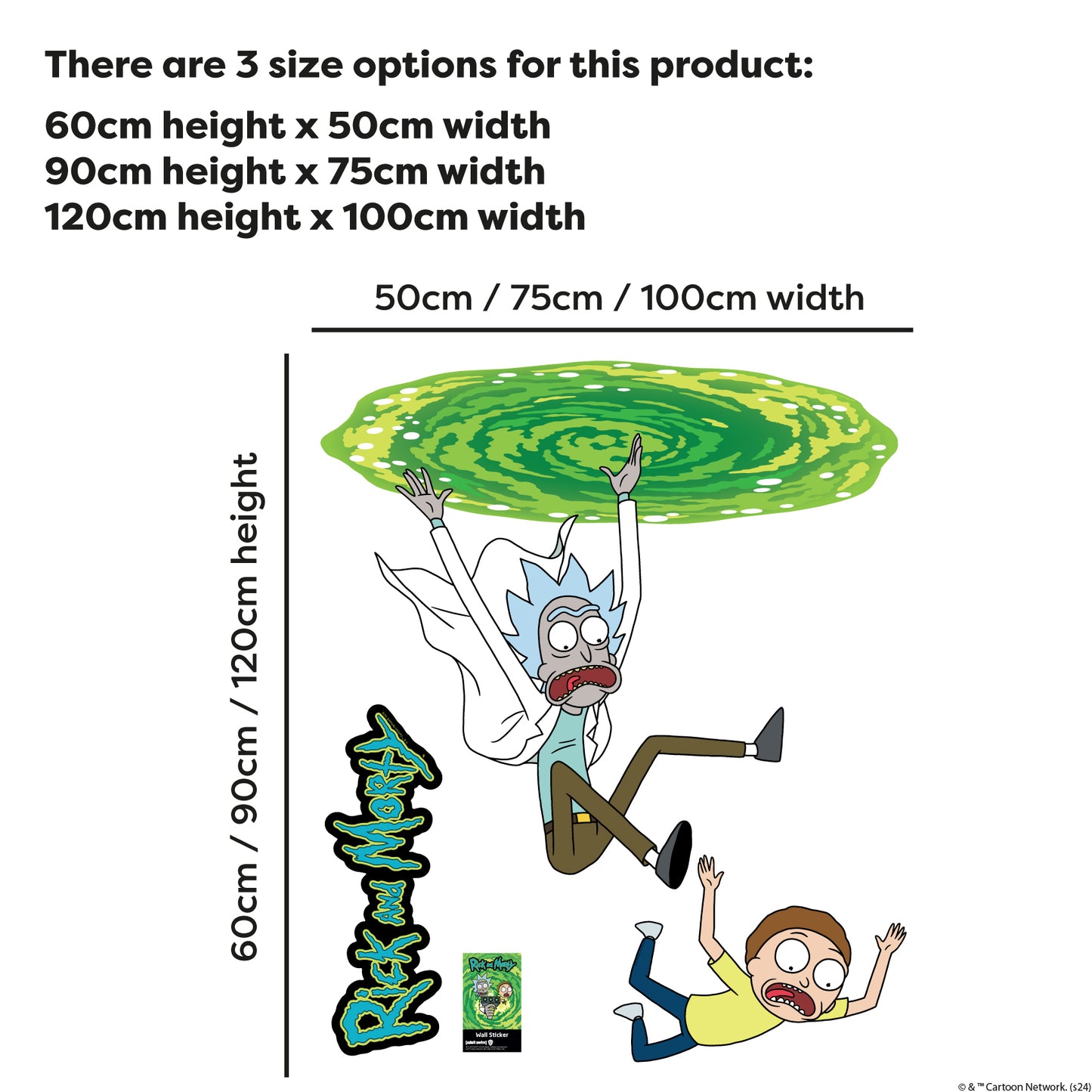 Rick and Morty Wall Sticker – Falling out of Portal Wall Decal Art