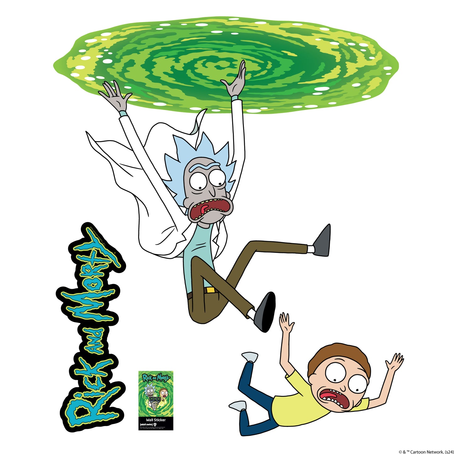 Rick and Morty Wall Sticker – Falling out of Portal Wall Decal Art