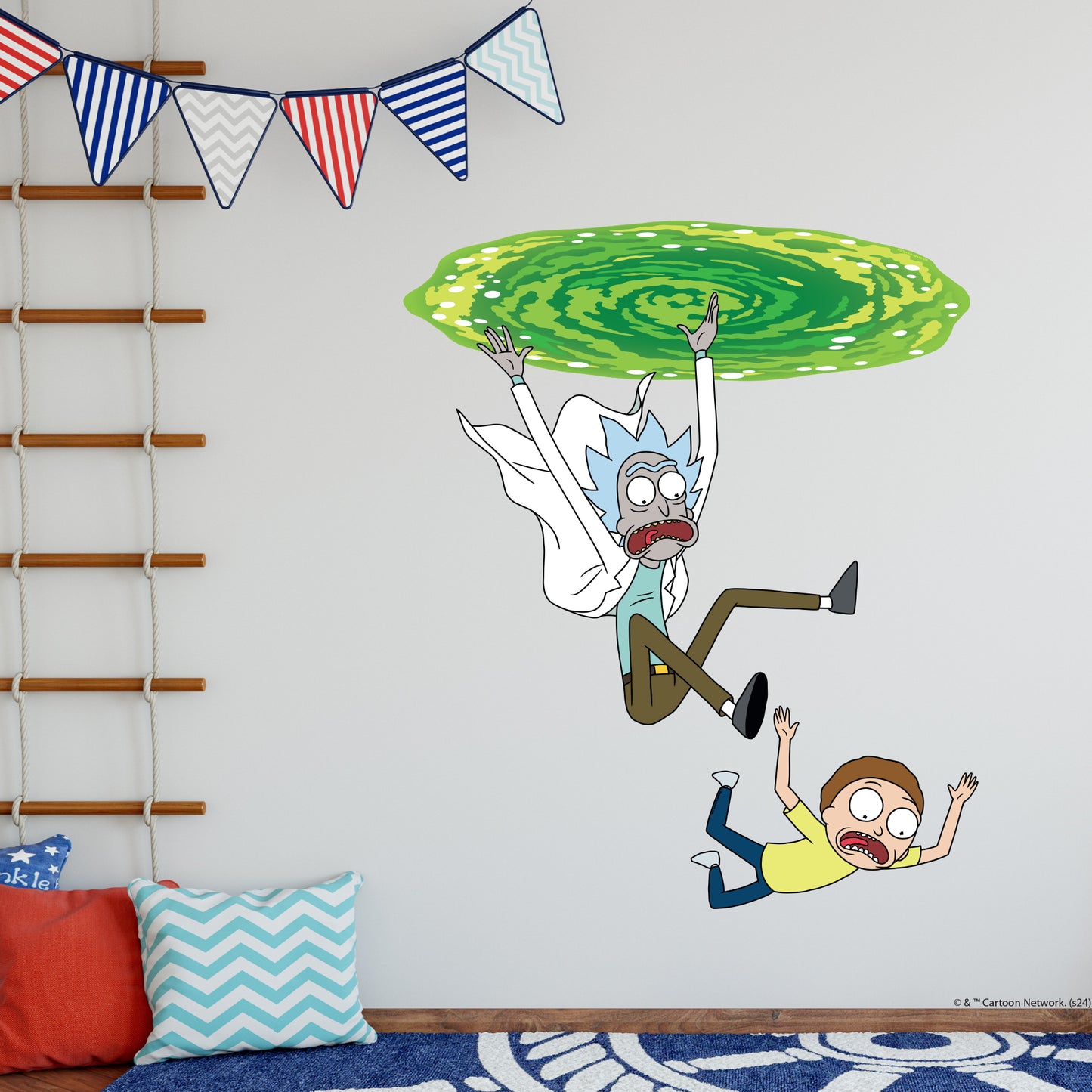Rick and Morty Wall Sticker – Falling out of Portal Wall Decal Art