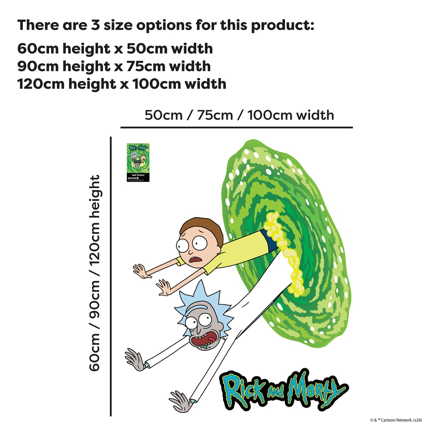 Rick and Morty Wall Sticker – Reaching out of Portal Wall Decal Art