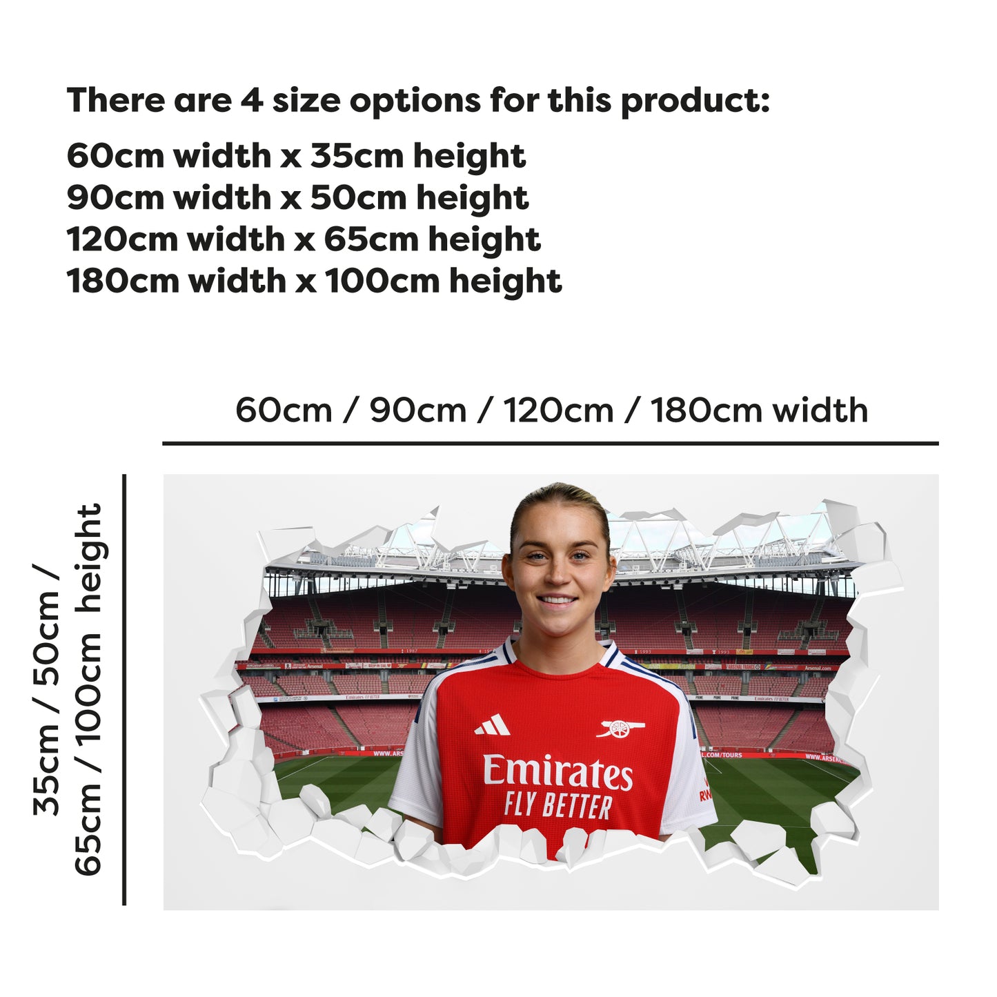 Arsenal FC Wall Sticker - Alessia Russo 24/25 Broken Wall