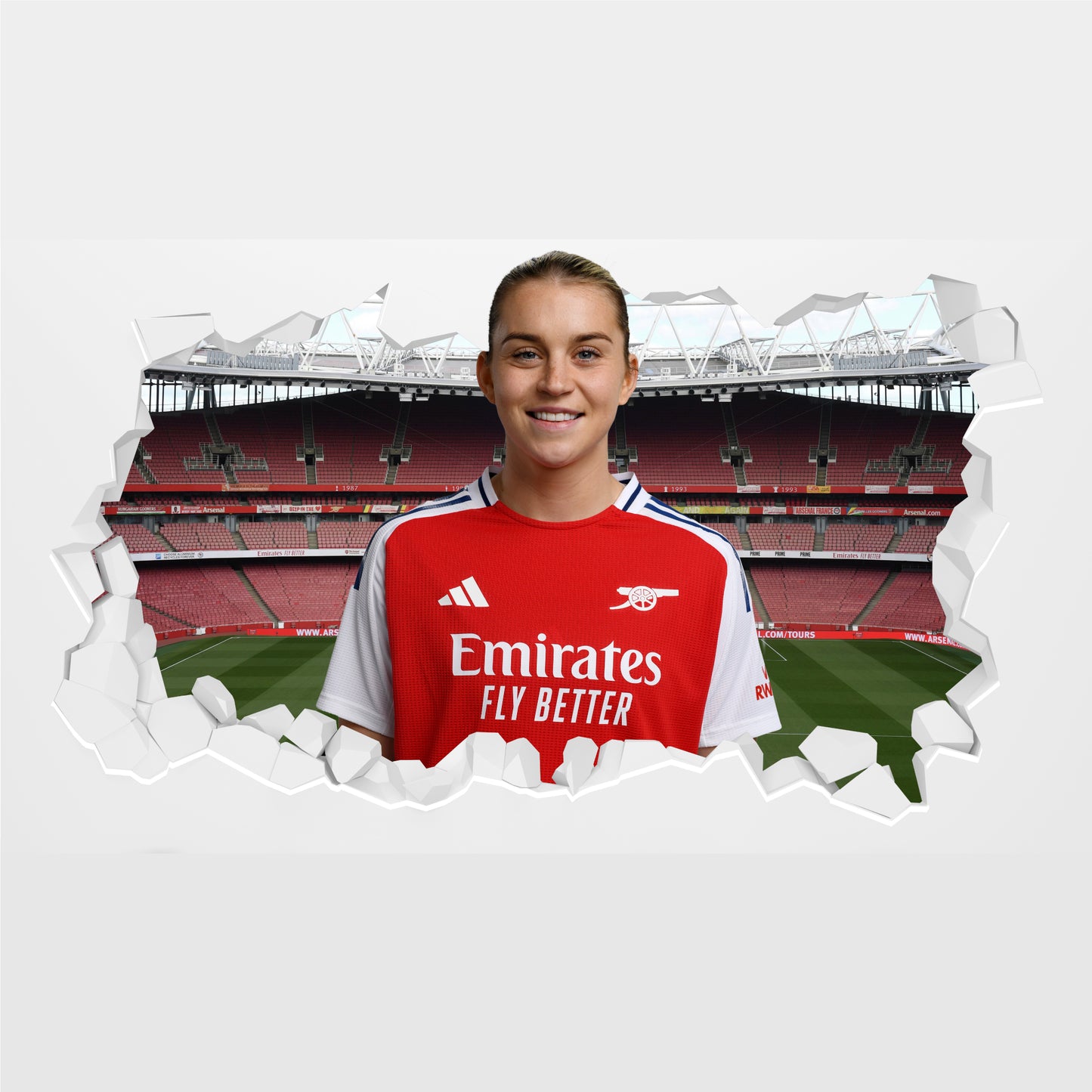 Arsenal FC Wall Sticker - Alessia Russo 24/25 Broken Wall