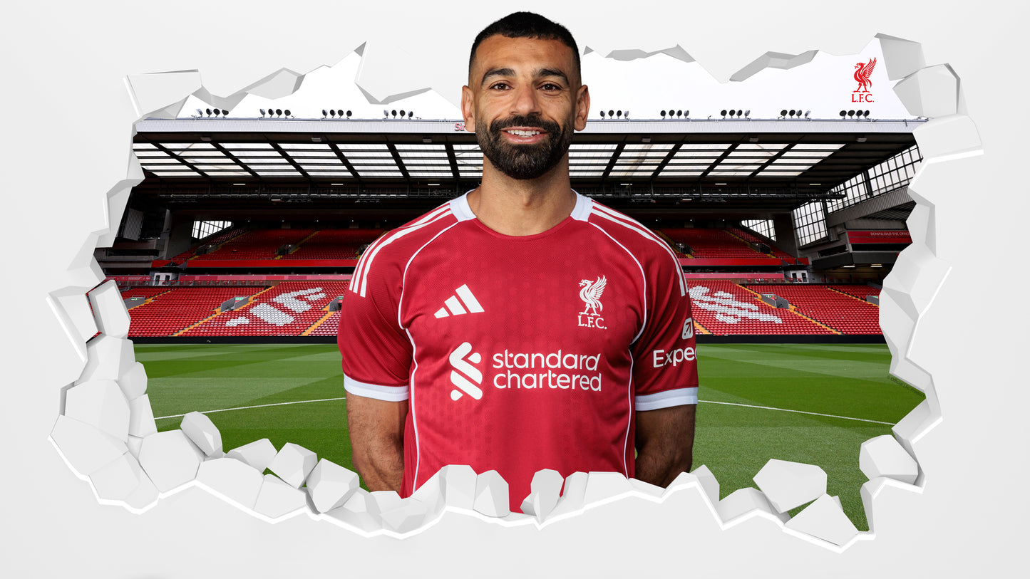 Liverpool FC Wall Sticker - Mo Salah 25/26 Broken Wall