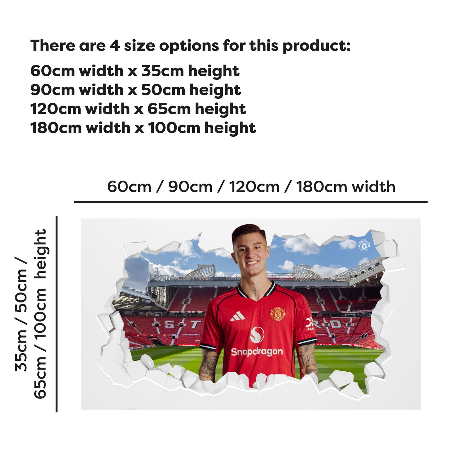 Manchester United Football Club Wall Sticker - Sesko 25/26 Broken Wall