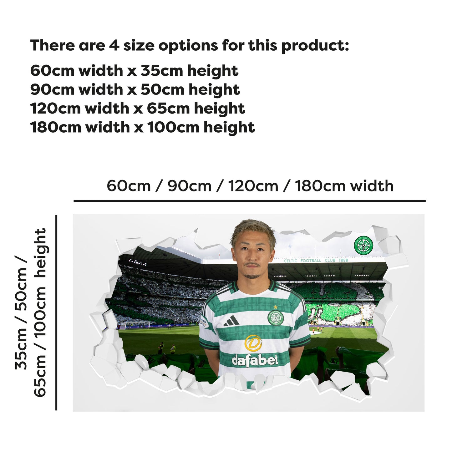 Celtic FC Wall Sticker - Daizen 25/26 Player Broken Wall