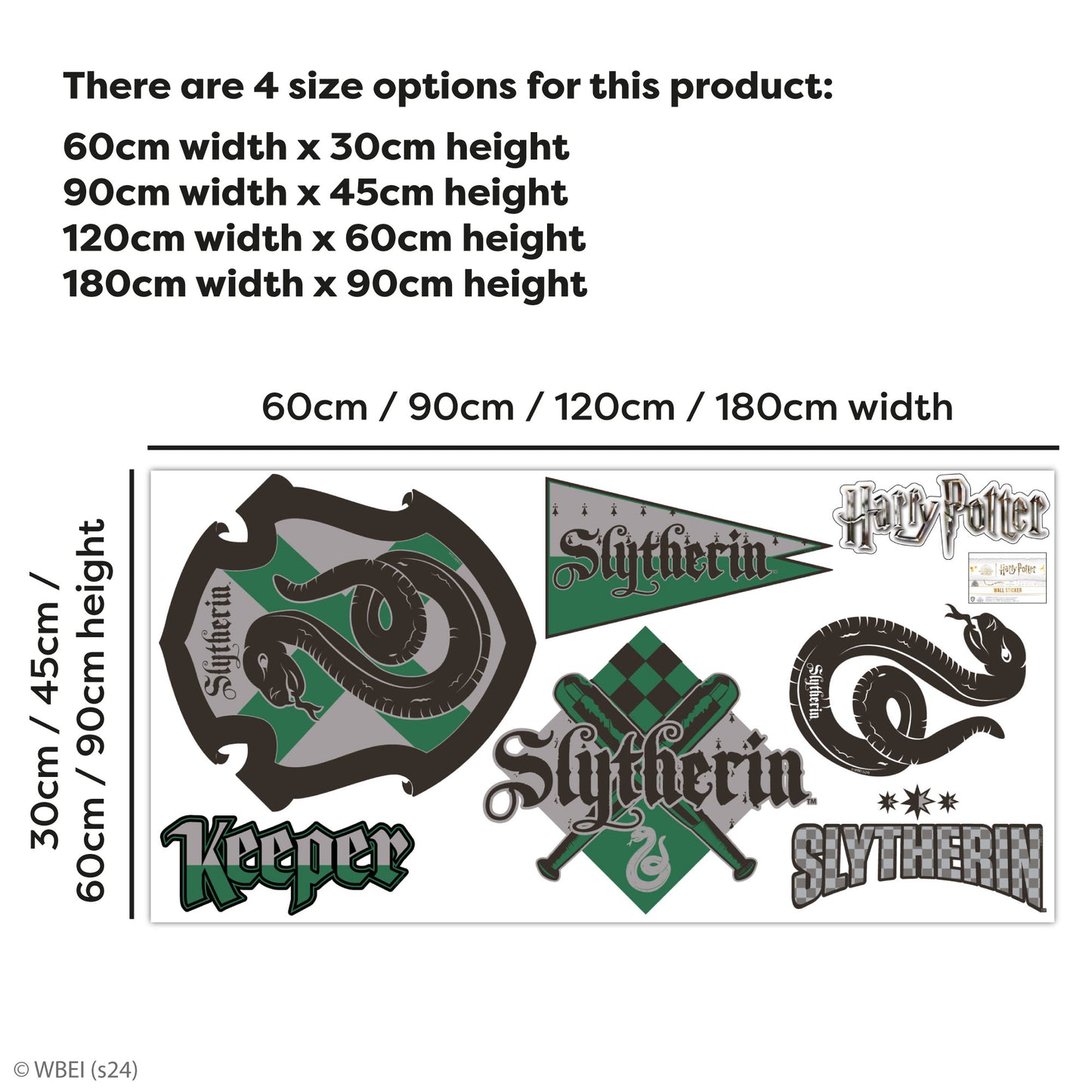 HARRY POTTER Wall Sticker – Slytherin House Pride Decal Set Wizarding World Art
