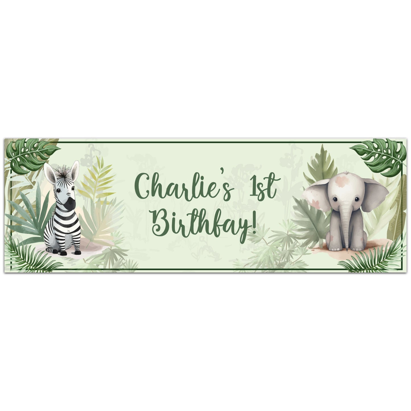 Jungle Birthday – Animal Friends Personalised Banner Wall Sticker