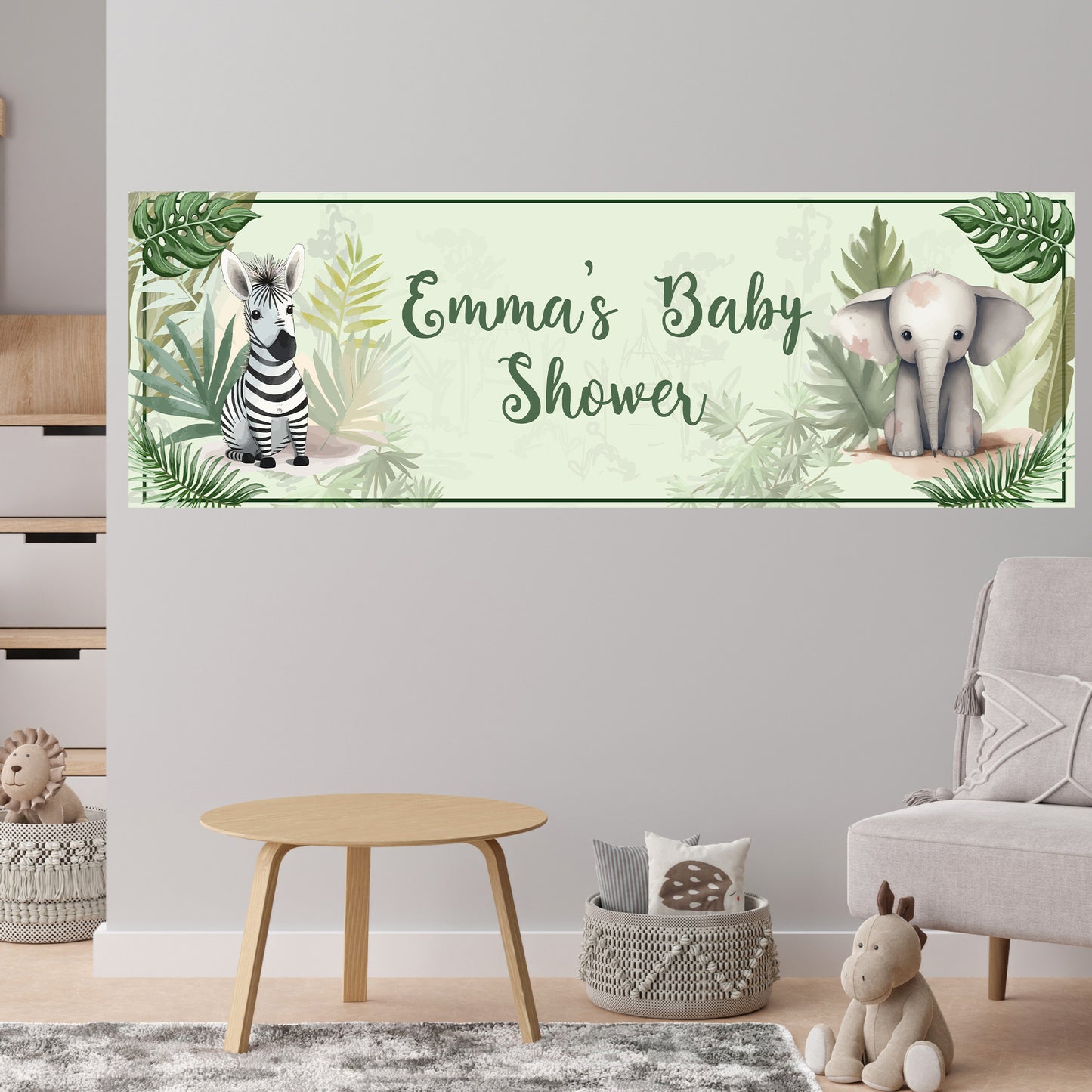 Jungle Birthday – Animal Friends Personalised Banner Wall Sticker