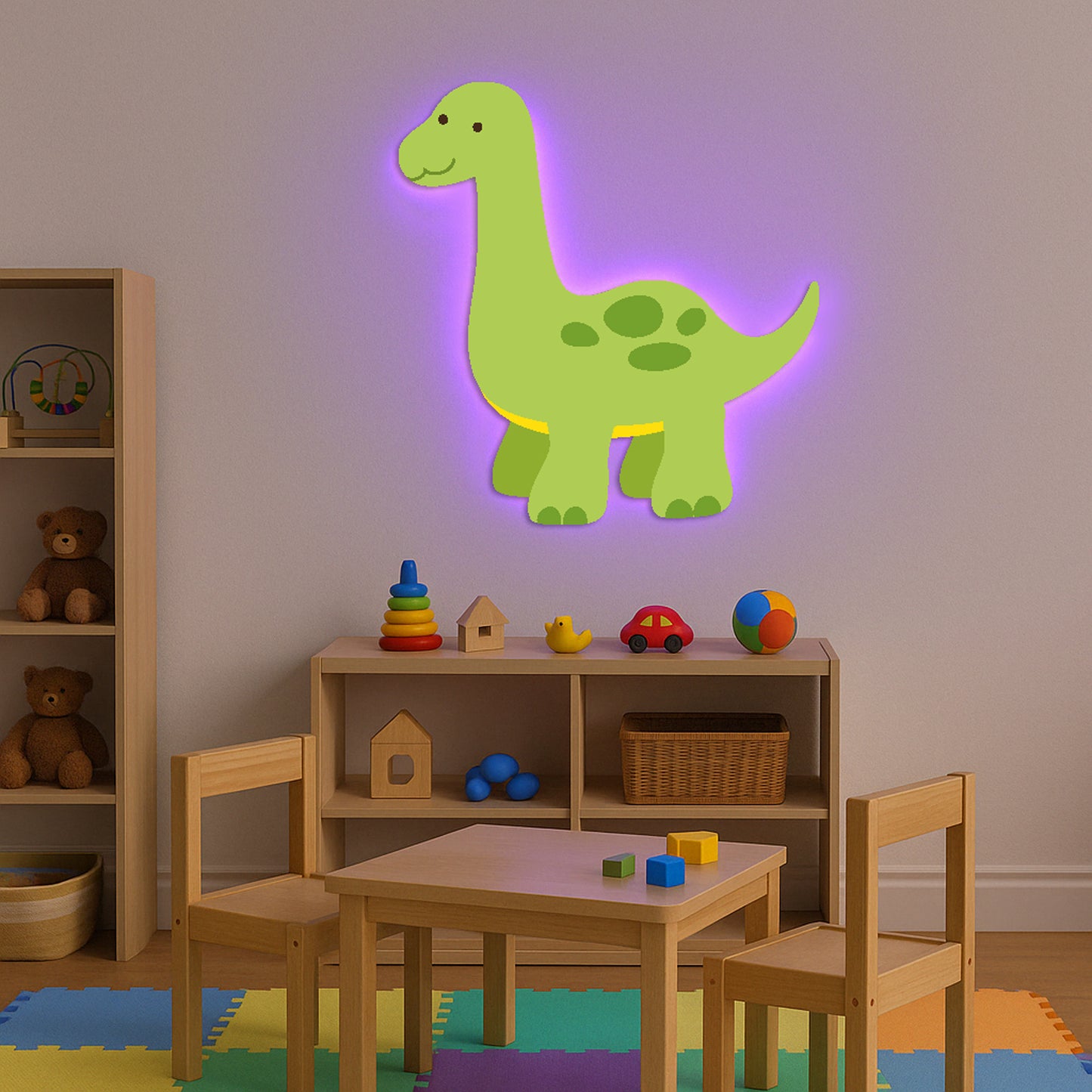 Green Dinosaur LED Backlit Wallpop