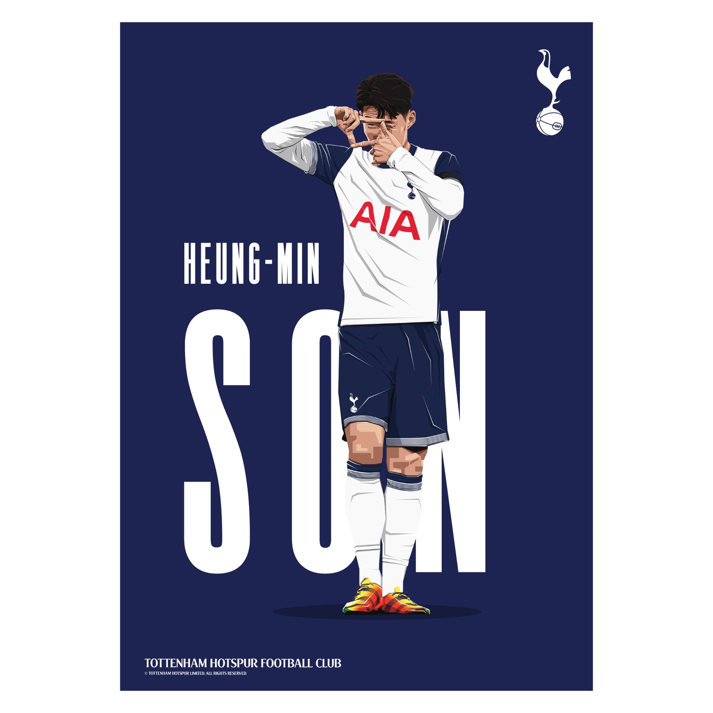 Tottenham Hotspur Print - Heung-Min Son Illustration 24-25 Poster Wall Art