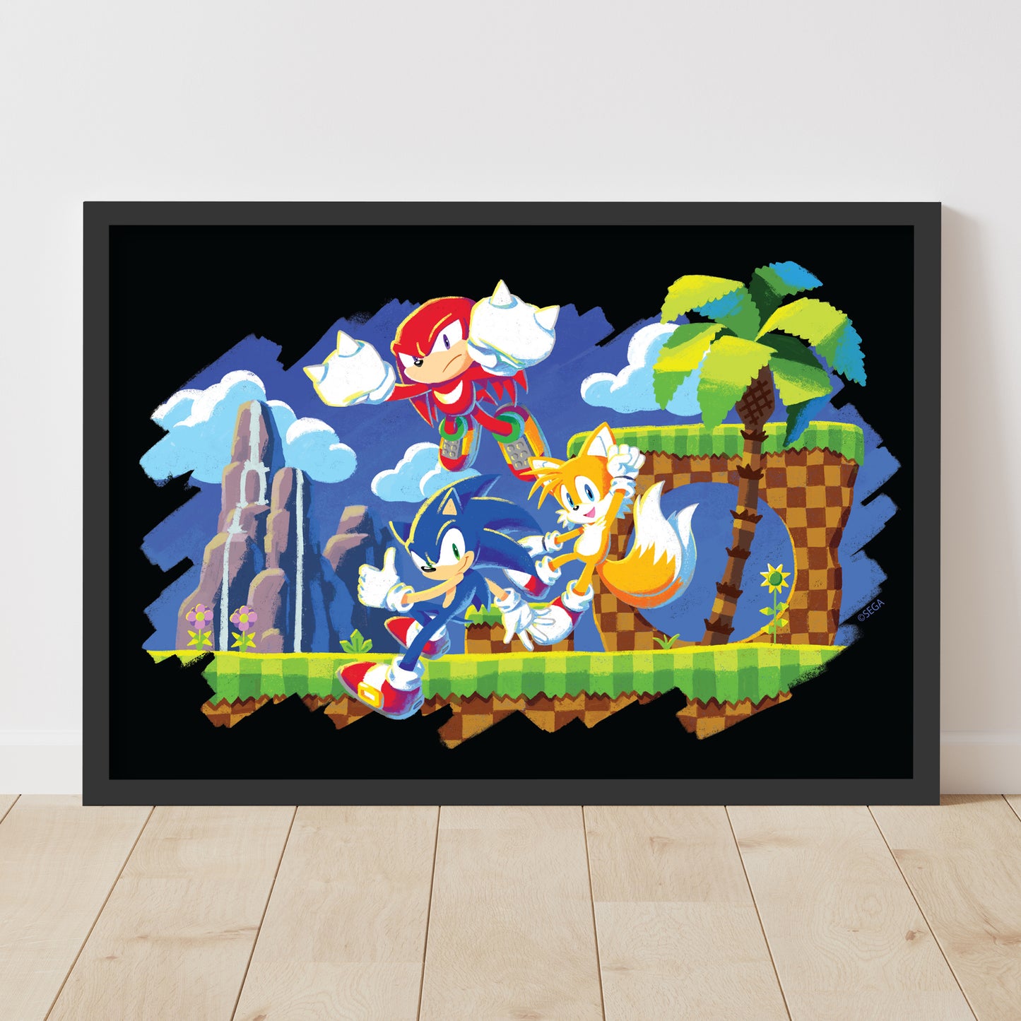 Sonic The Hedgehog Print - Sonic Chalk Art Scene Poster Wall Art