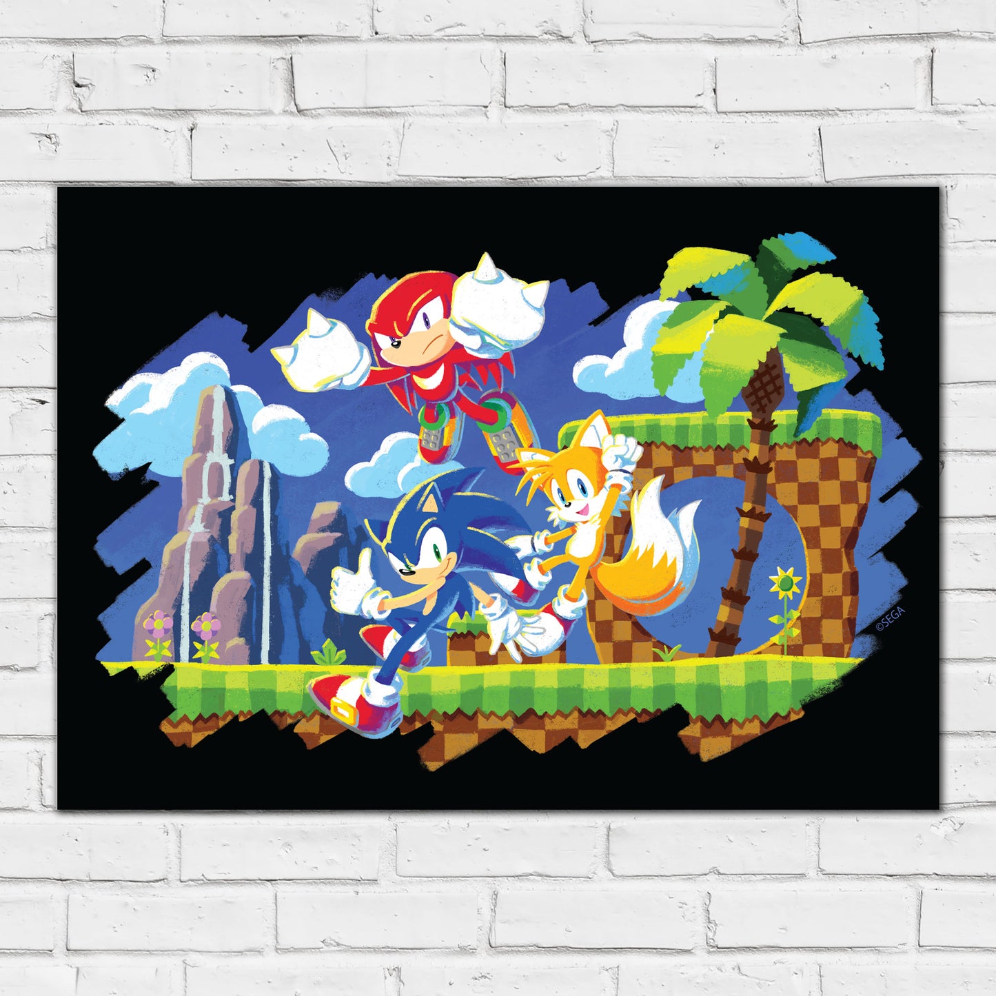 Sonic The Hedgehog Print - Sonic Chalk Art Scene Poster Wall Art