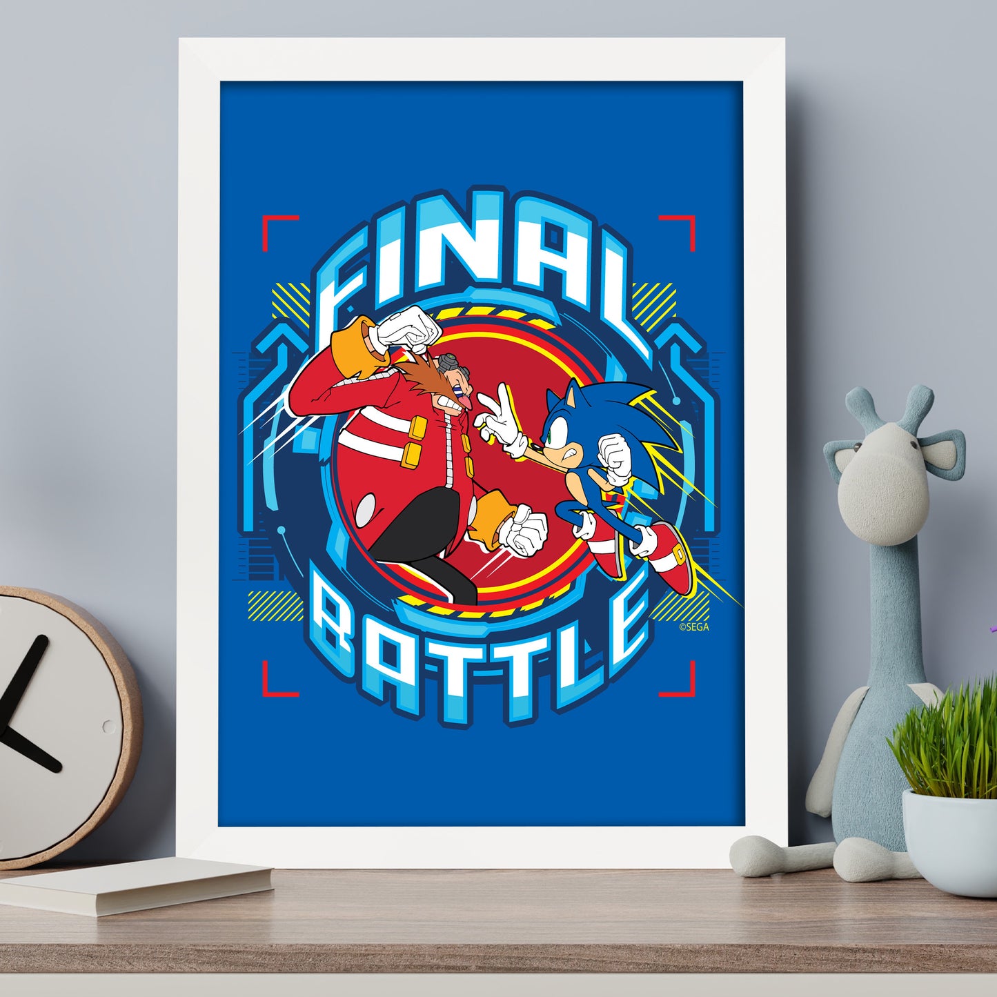 Sonic The Hedgehog Print - Sonic Dr Eggman Final Battle Poster Wall Art
