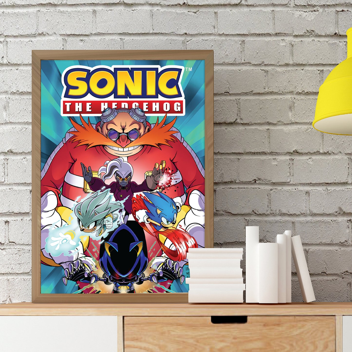 Sonic The Hedgehog Print - Sonic Dr Eggman And Villains Comic Cover Poster Wall Art