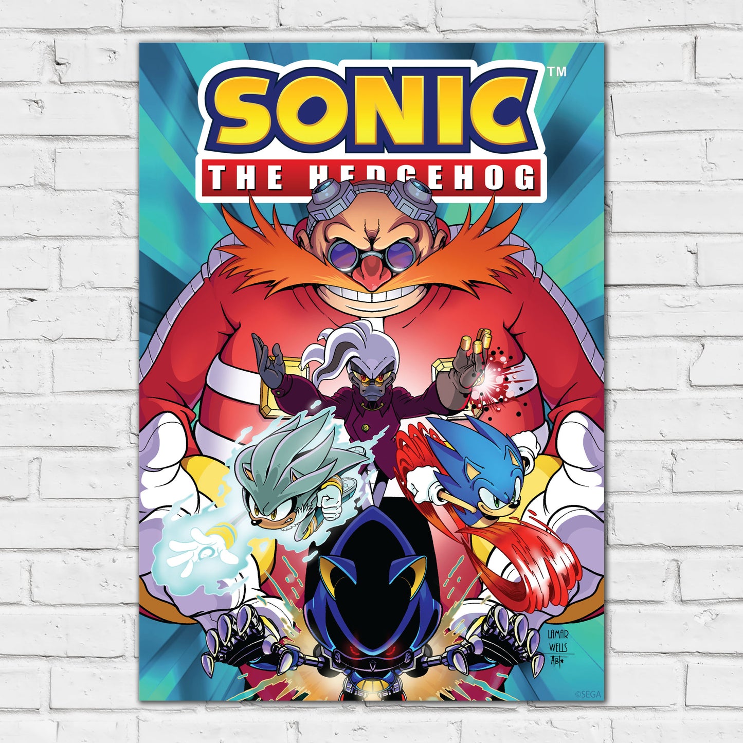 Sonic The Hedgehog Print - Sonic Dr Eggman And Villains Comic Cover Poster Wall Art