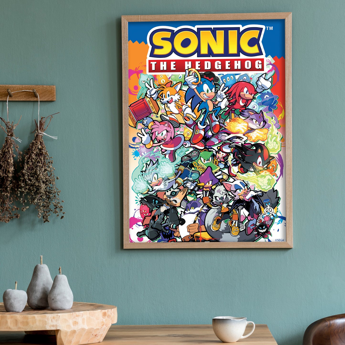 Sonic The Hedgehog Print - Sonic Group Collage Comic Cover Poster Wall Art