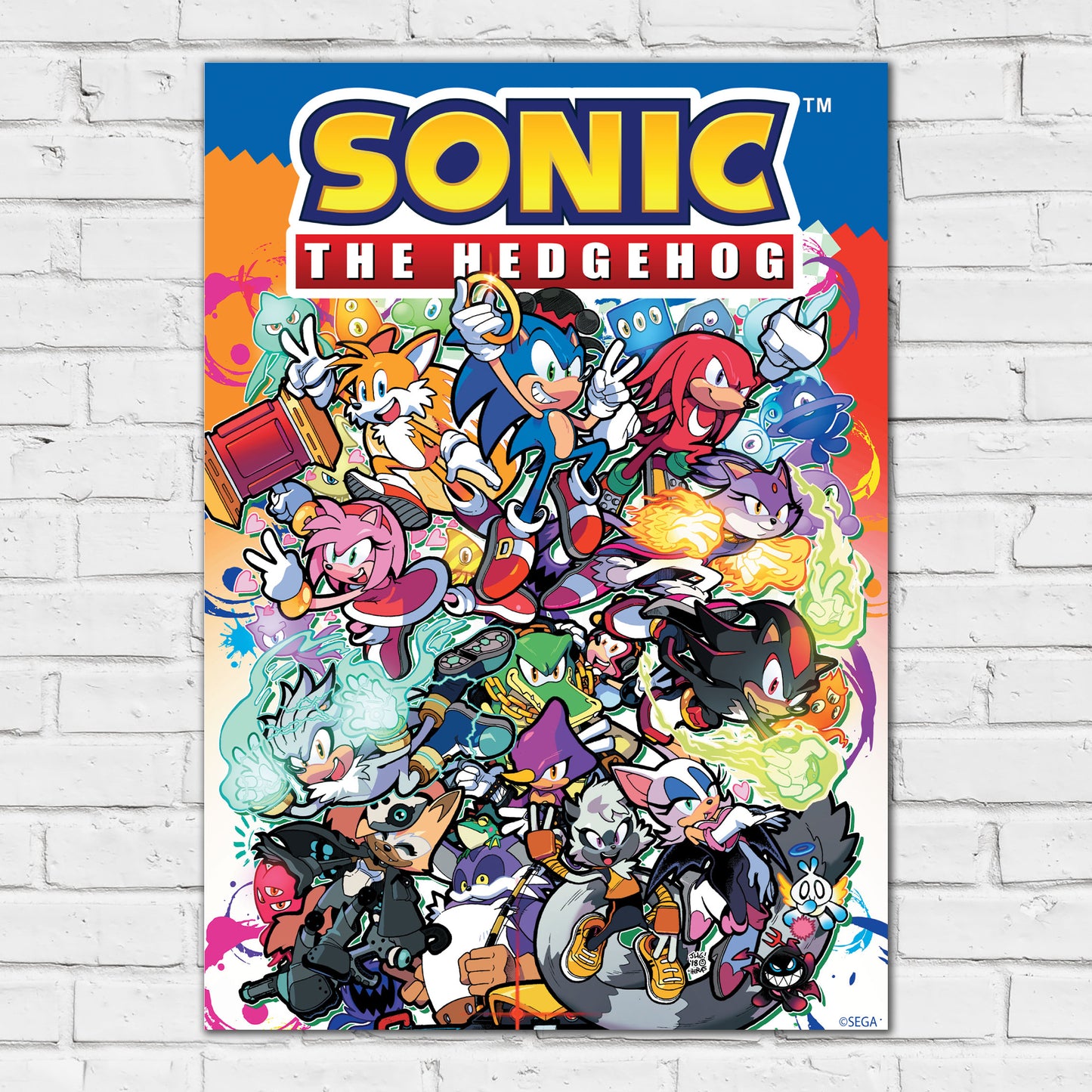 Sonic The Hedgehog Print - Sonic Group Collage Comic Cover Poster Wall Art