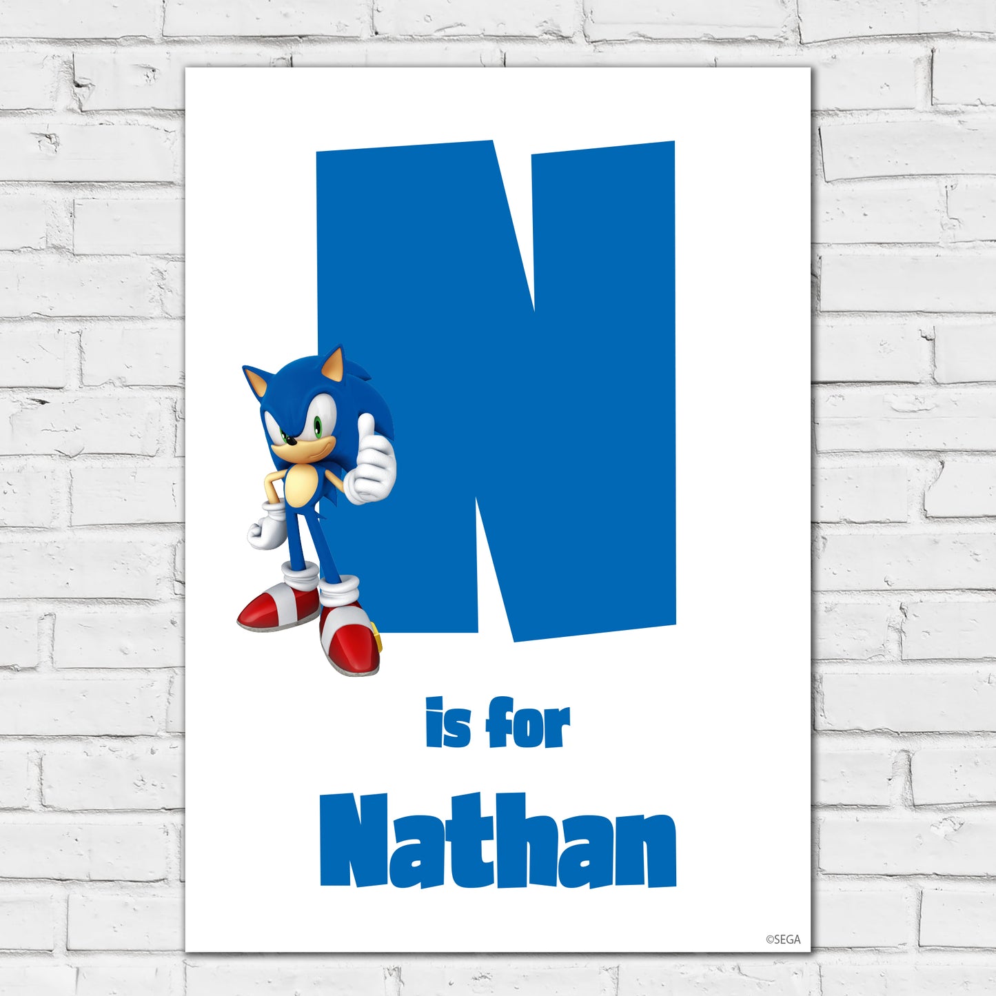 Sonic The Hedgehog Print - Sonic Letter And Name Personalised Poster Wall Art