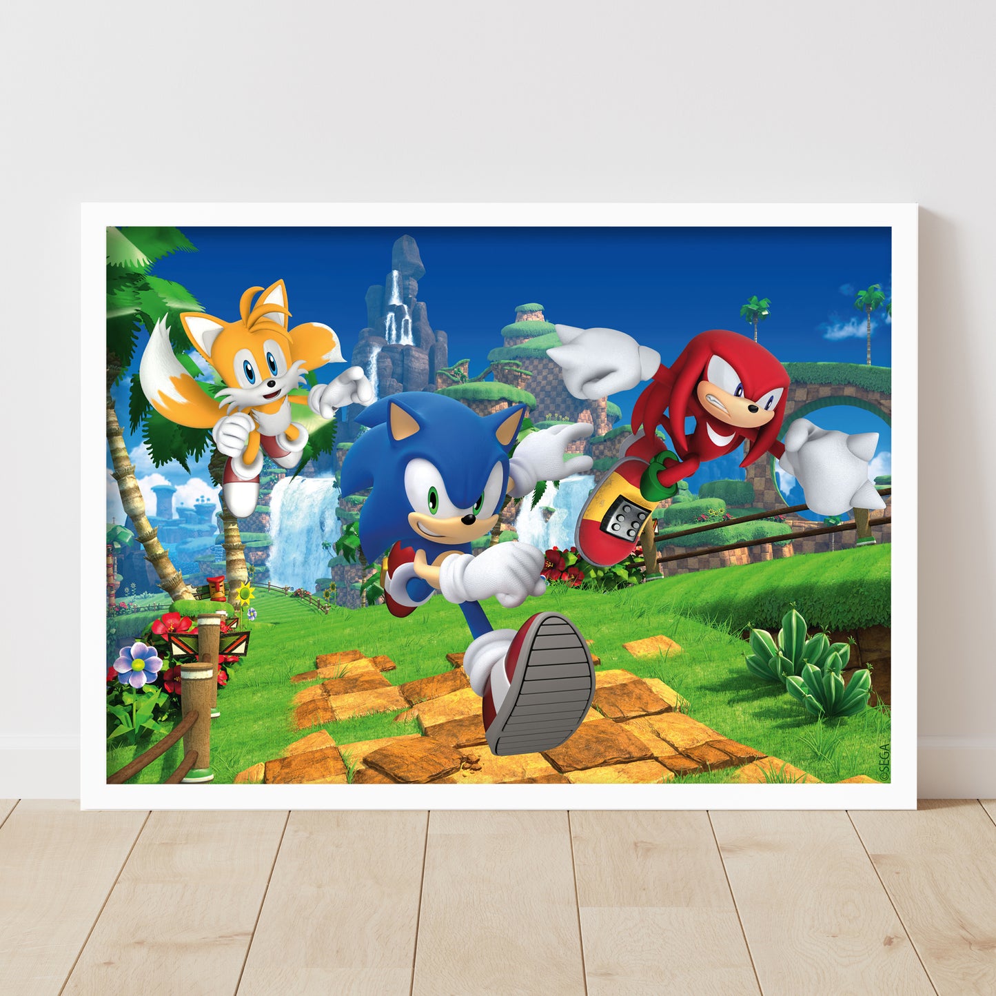 Sonic The Hedgehog Print - Sonic Tails Knuckles Running Poster Wall Art