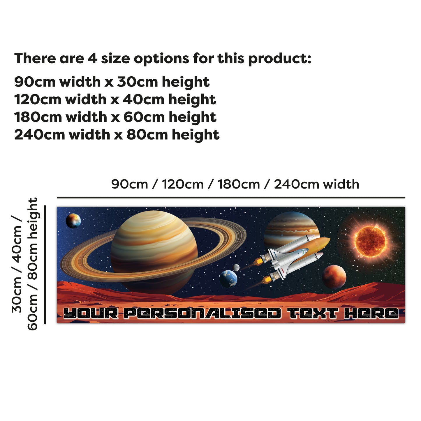 Space Birthday – Among The Stars Personalised Banner Wall Sticker