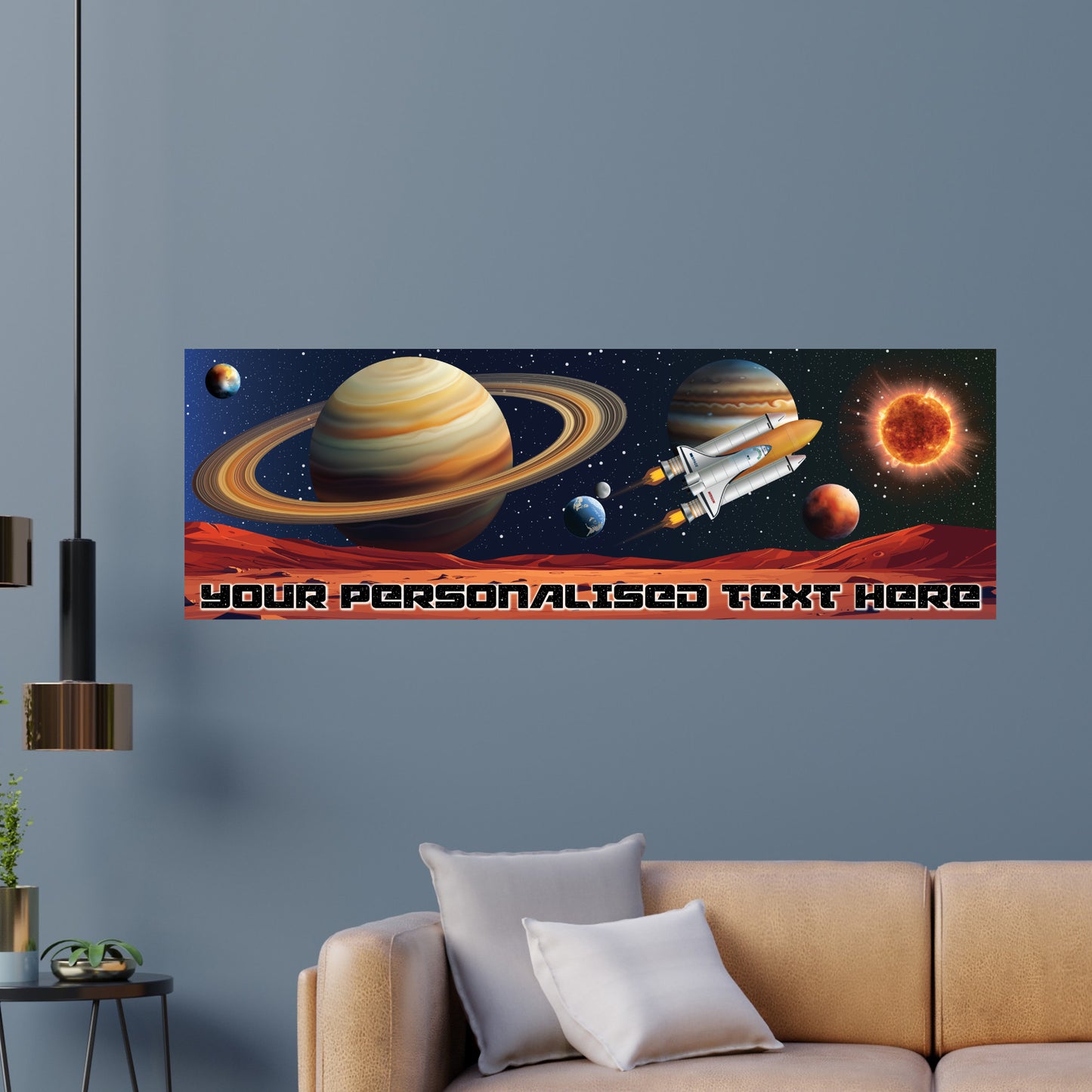 Space Birthday – Among The Stars Personalised Banner Wall Sticker