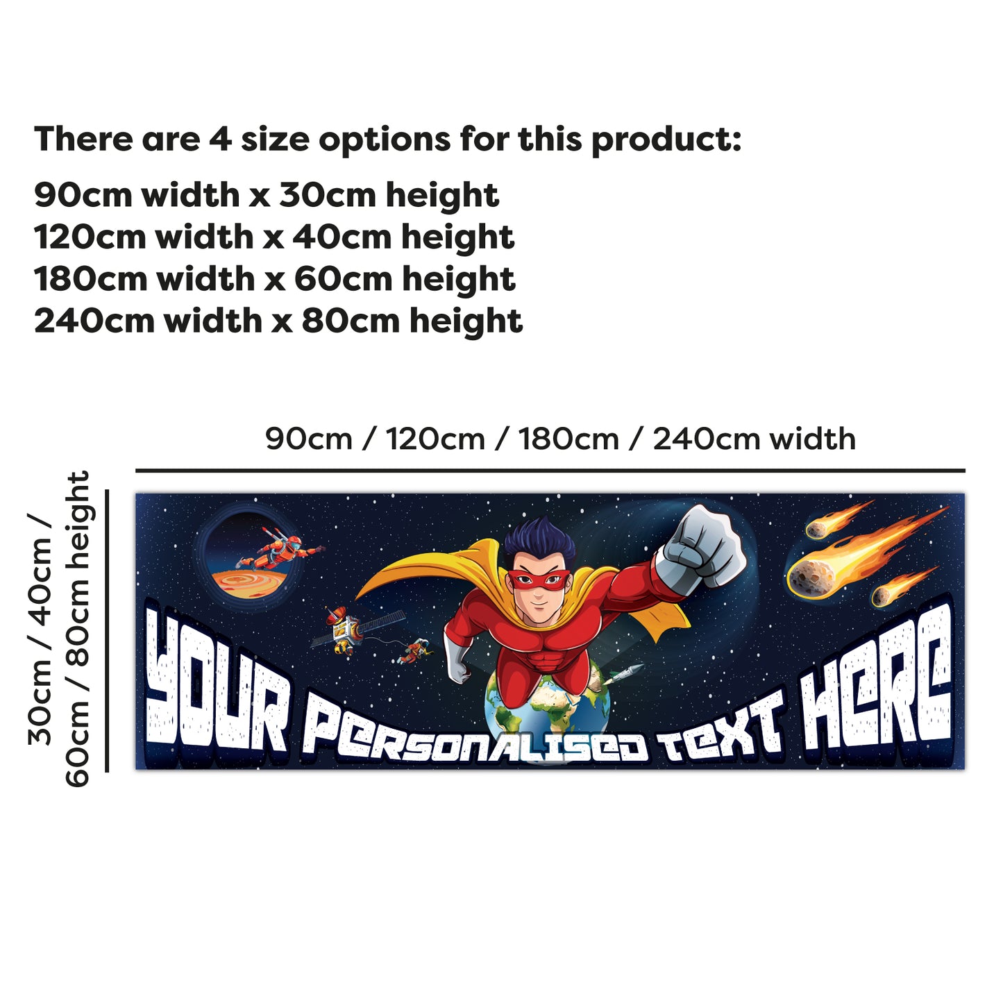 Space Birthday – Super Earth Personalised Banner Wall Sticker