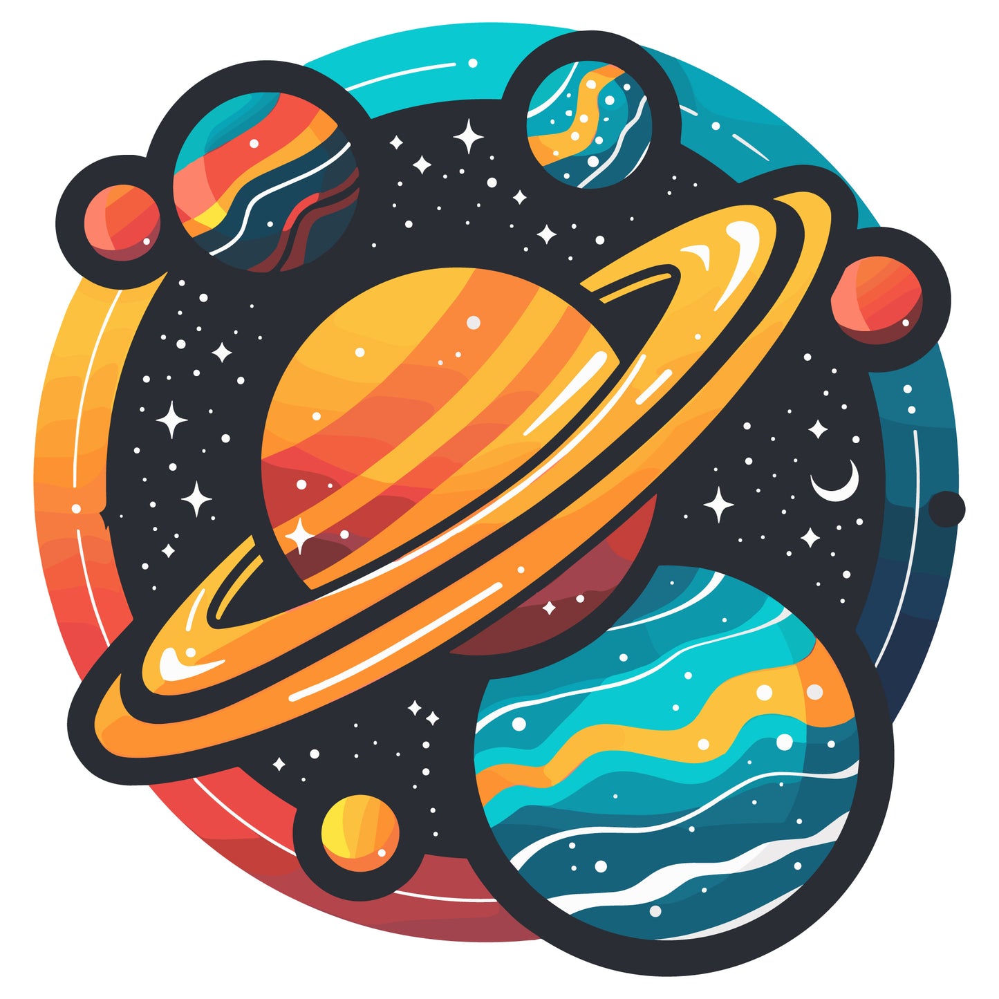 Space Wall Sticker - Space Planets Decal Wall Art