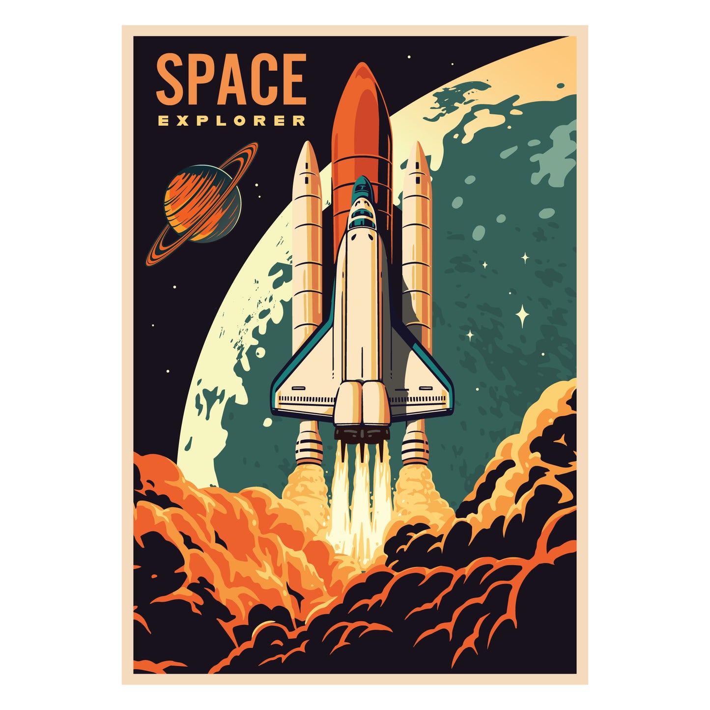 Space Wall Print - Space Explorer Poster Wall Art