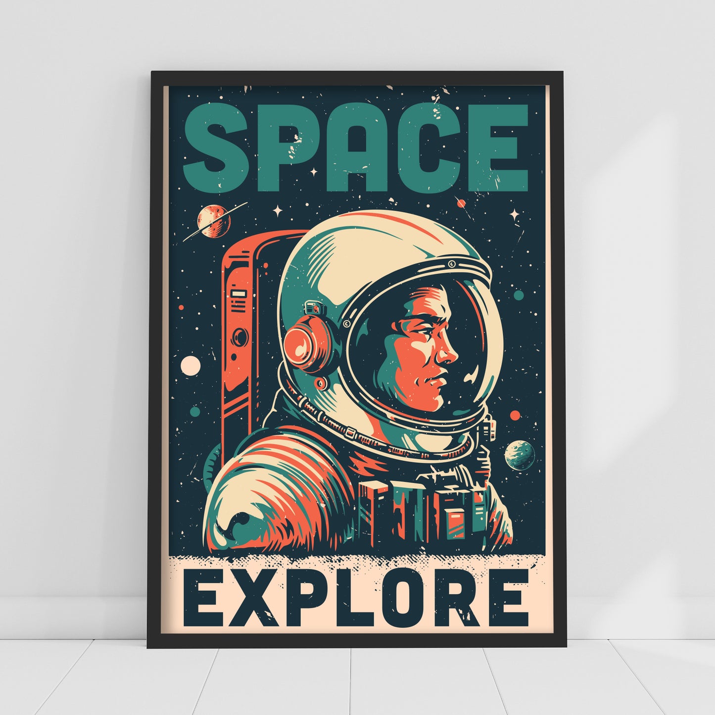 Space Wall Print - Space Person Explorer Poster Wall Art