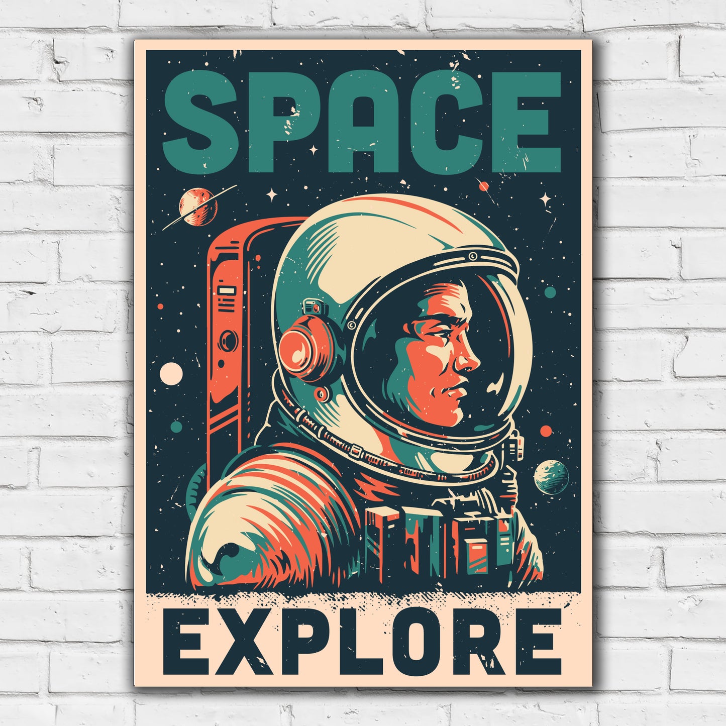 Space Wall Print - Space Person Explorer Poster Wall Art