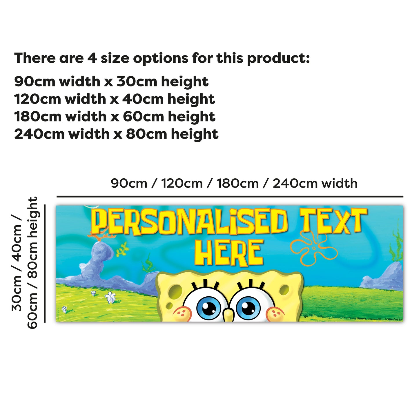 SpongeBob Birthday - SpongeBob Peeking Personalised Banner Wall Sticker